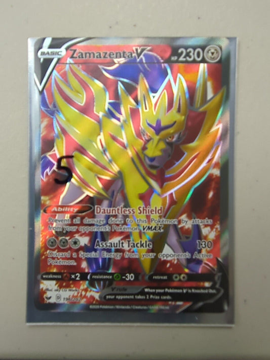 Zamazenta V - 196/202  - Ultra Rare Sword & Shield Set - Pokemon Card - NM