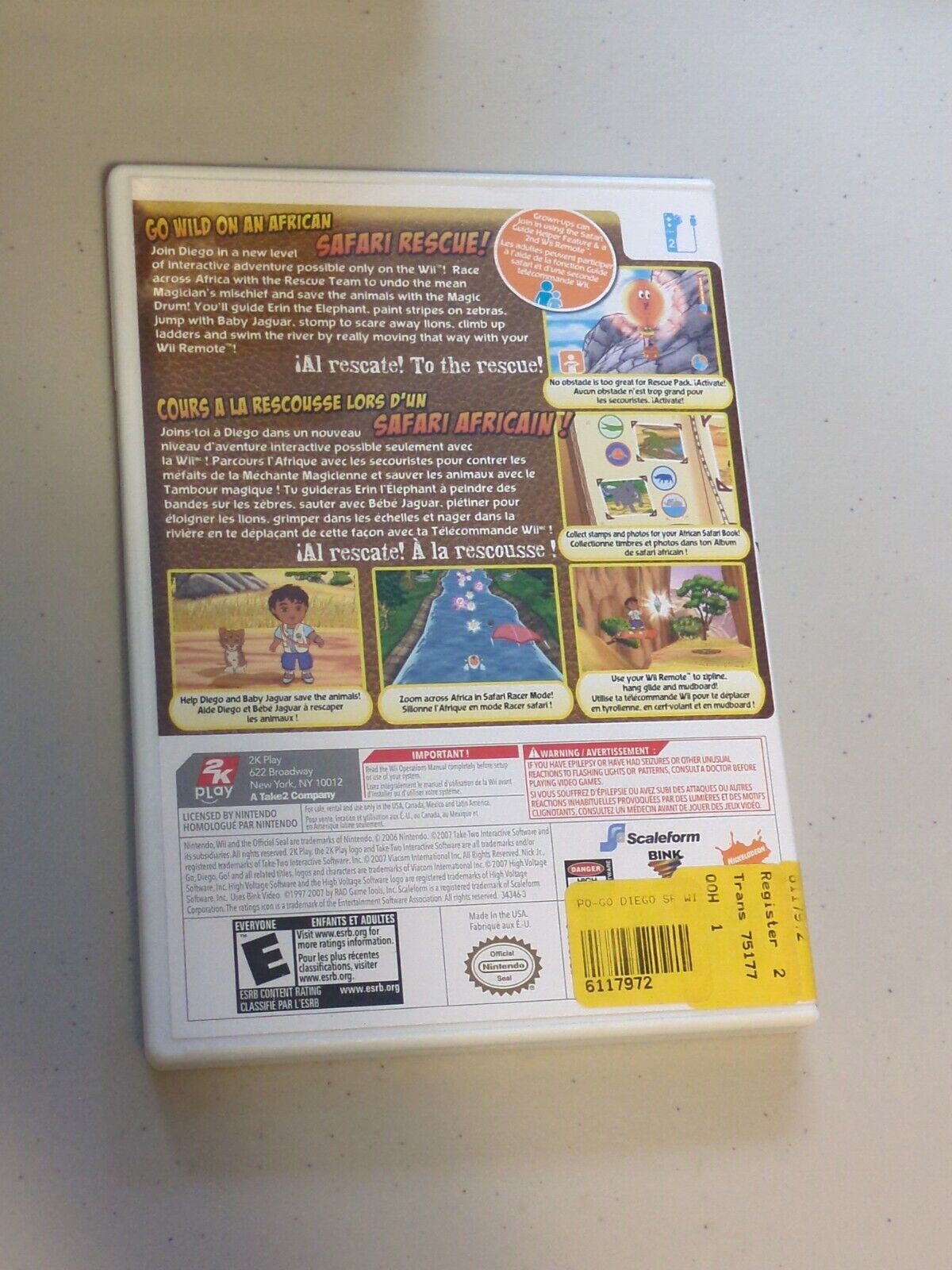 Go, Diego, Go Safari Rescue (Nintendo Wii, 2008) CIB