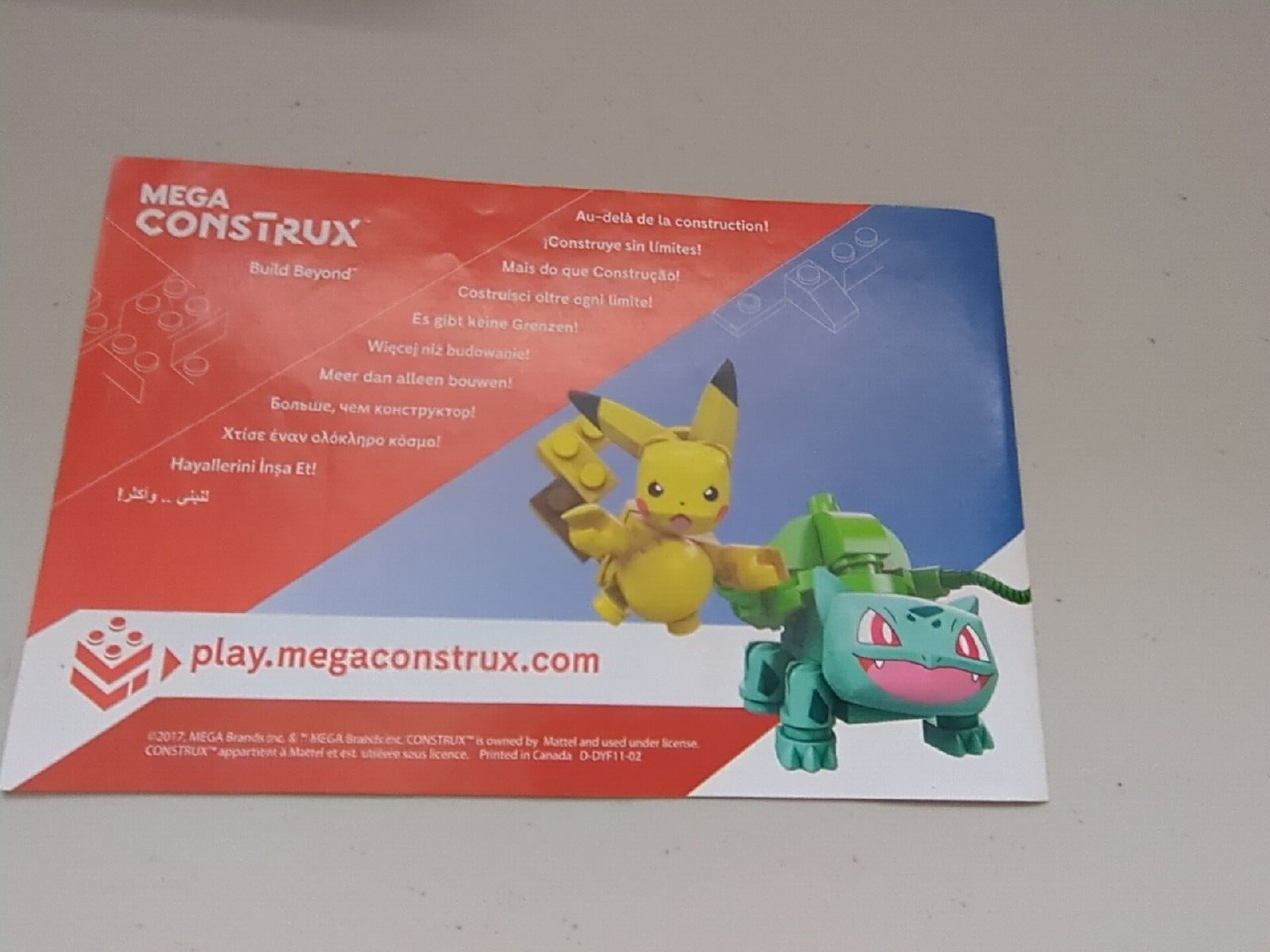 Mega Construx Pokemon Pikachu vs Bubasaur 2017 DYF11 140 Pcs Complete Set