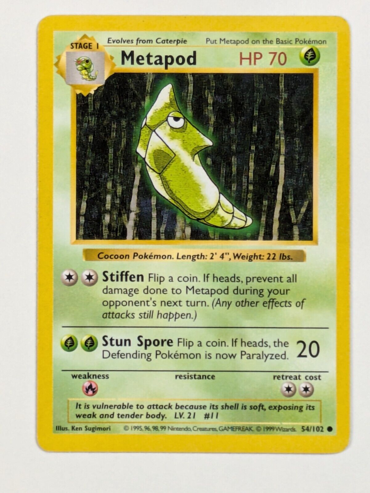 Metapod - 54/102 - Common Base Set - Pokemon Card - LP