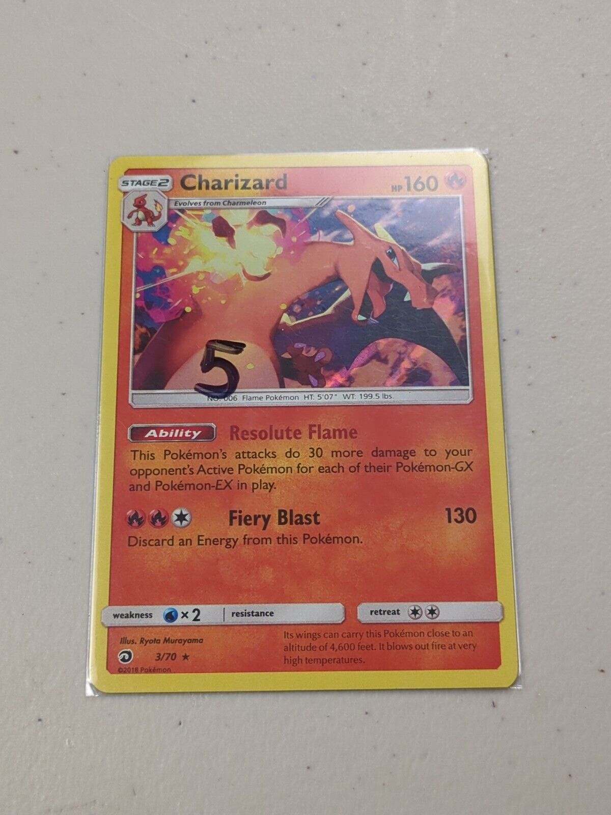 Charizard - 3/70 - Ultra Rare Dragon Majesty Set - Pokemon Card - NM