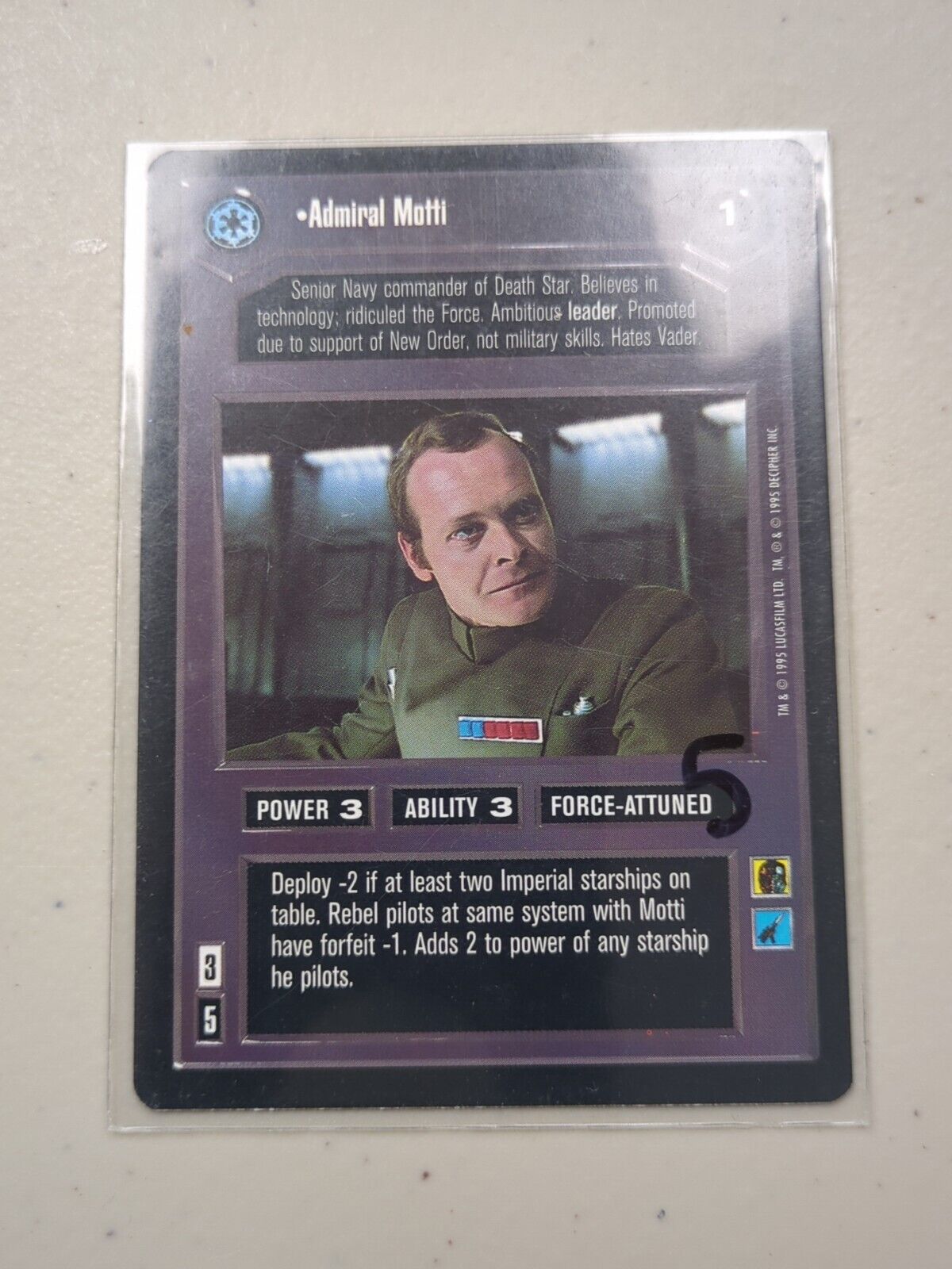 Star Wars Customizable Card Game: Premiere Admiral Motti - Decipher