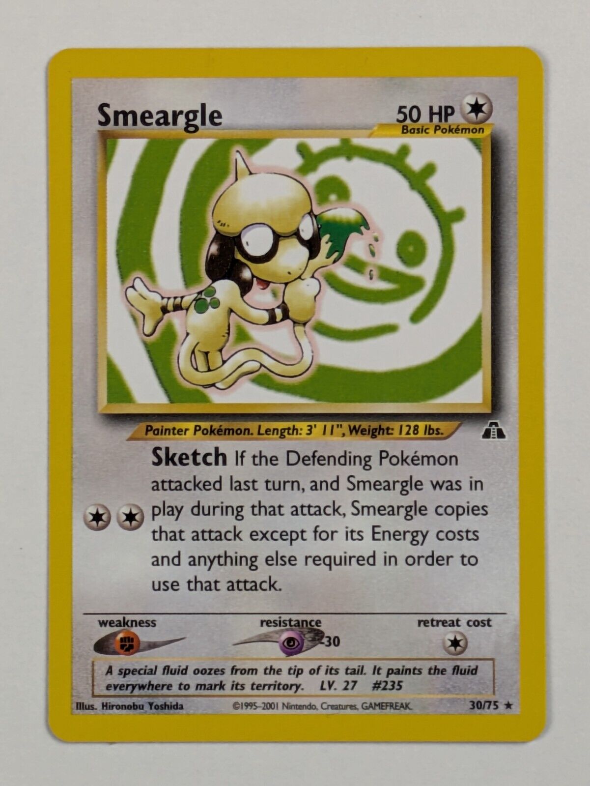 Smeargle - 30/75 - Rare Unlimited Neo Discovery - Pokemon Card - NM