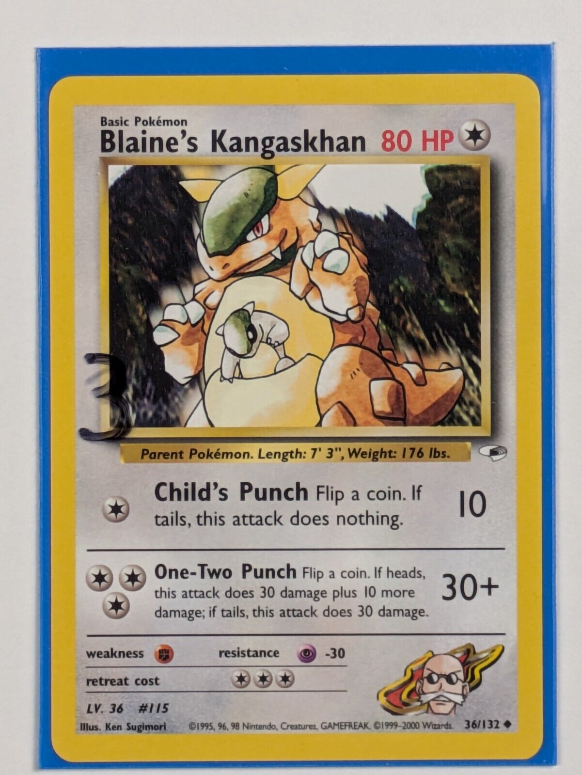 Blaine's Kangaskhan - 36/132 - Uncommon Unlimited Gym Heroes - Pokemon Card - NM