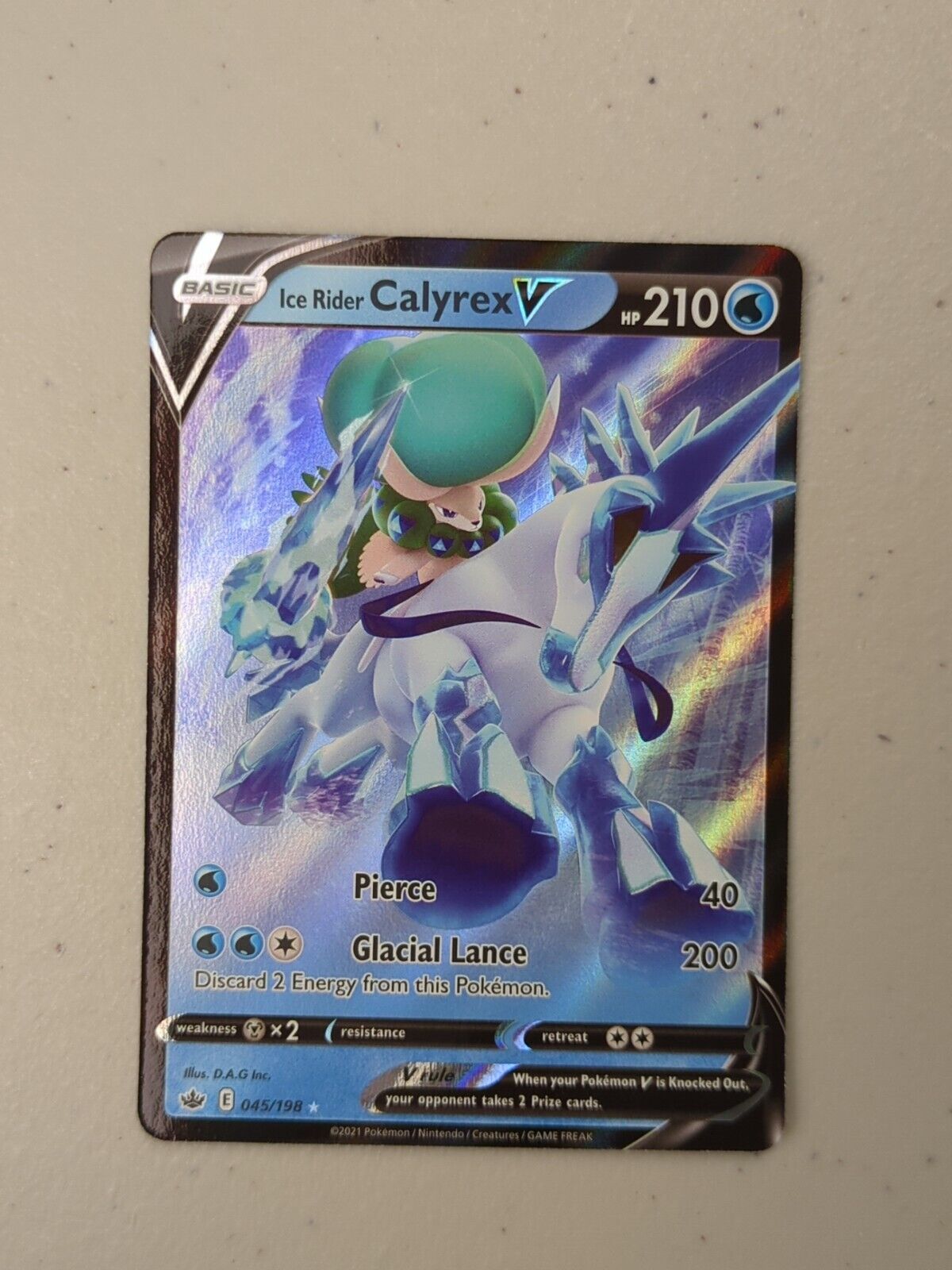 Ice Rider Calyrex V - 045/198 - Ultra Rare Chilling Reign - Pokemon Card - NM