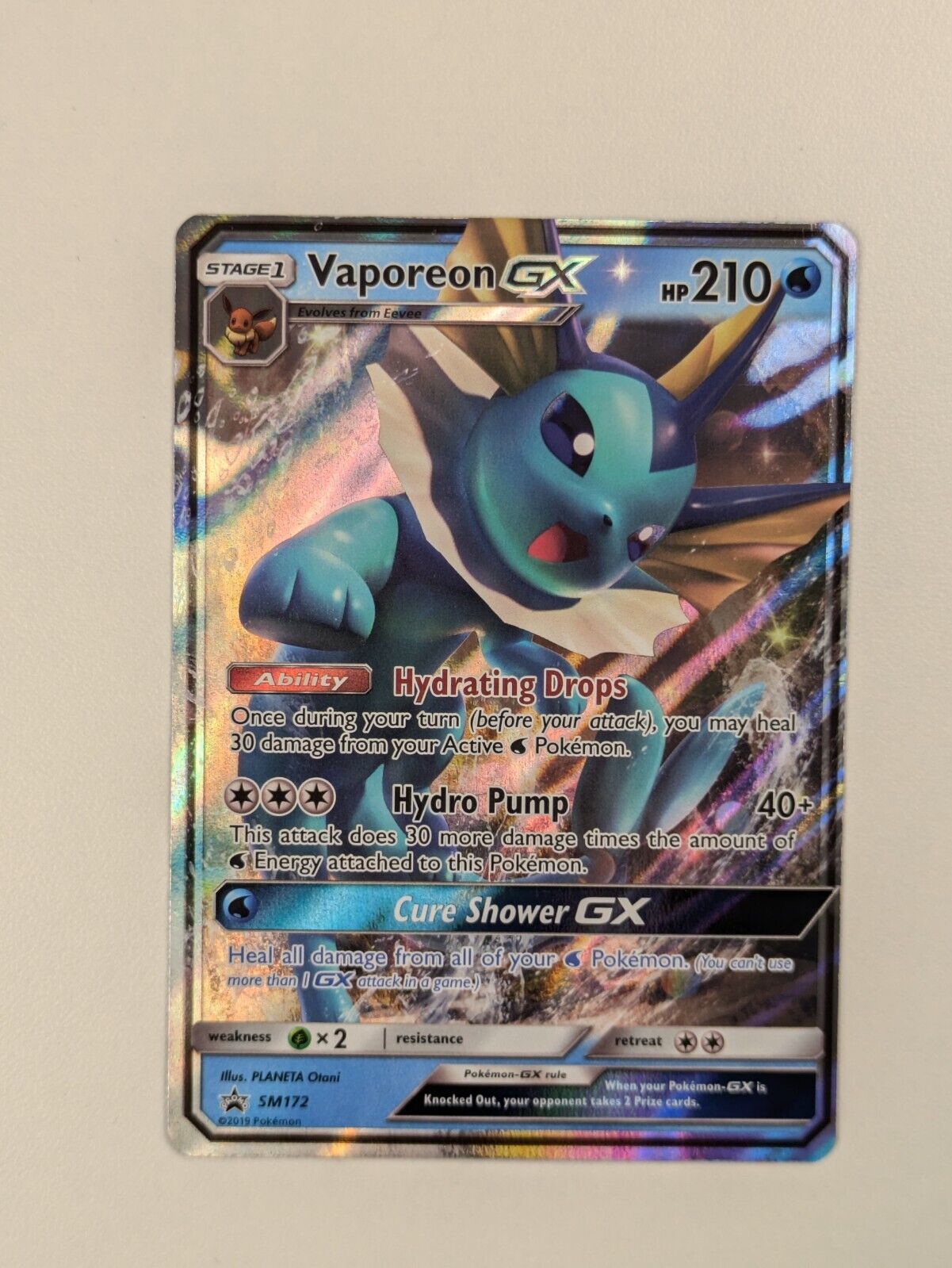 Vaporeon GX - SM172 - Promo Sun & Moon Promos - Pokemon Card - NM