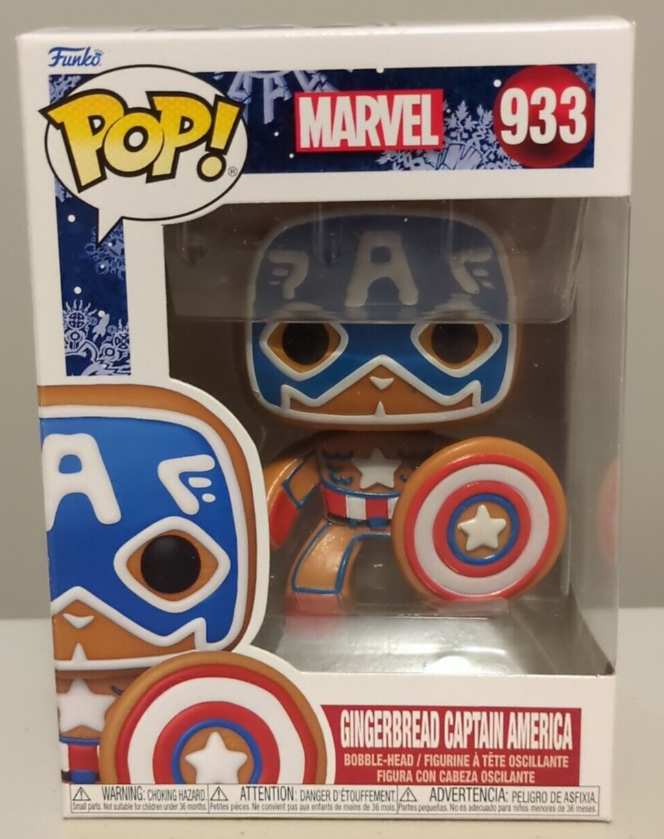 Funko Pop Marvel Gingerbread Captain America #933 Vinyl Figure