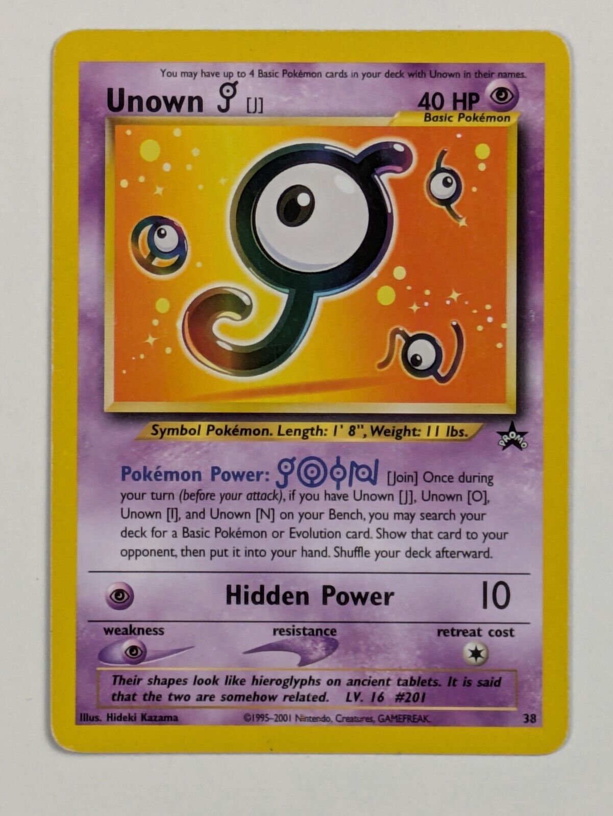 Unown J - 38 - Promo Wizards Black Star Promos - Pokemon Card - MP