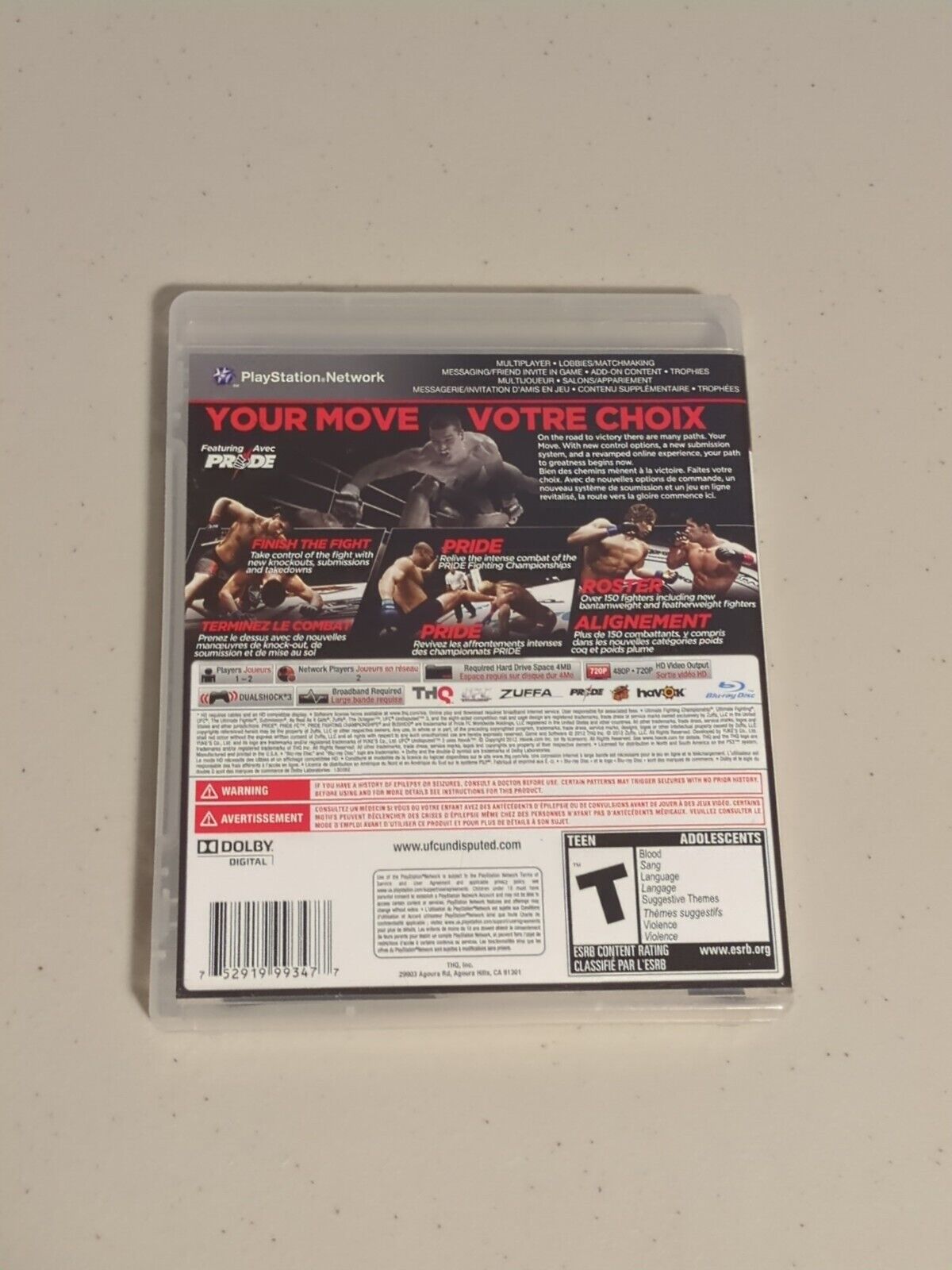 UFC Undisputed 3 (Sony PlayStation 3) PS3