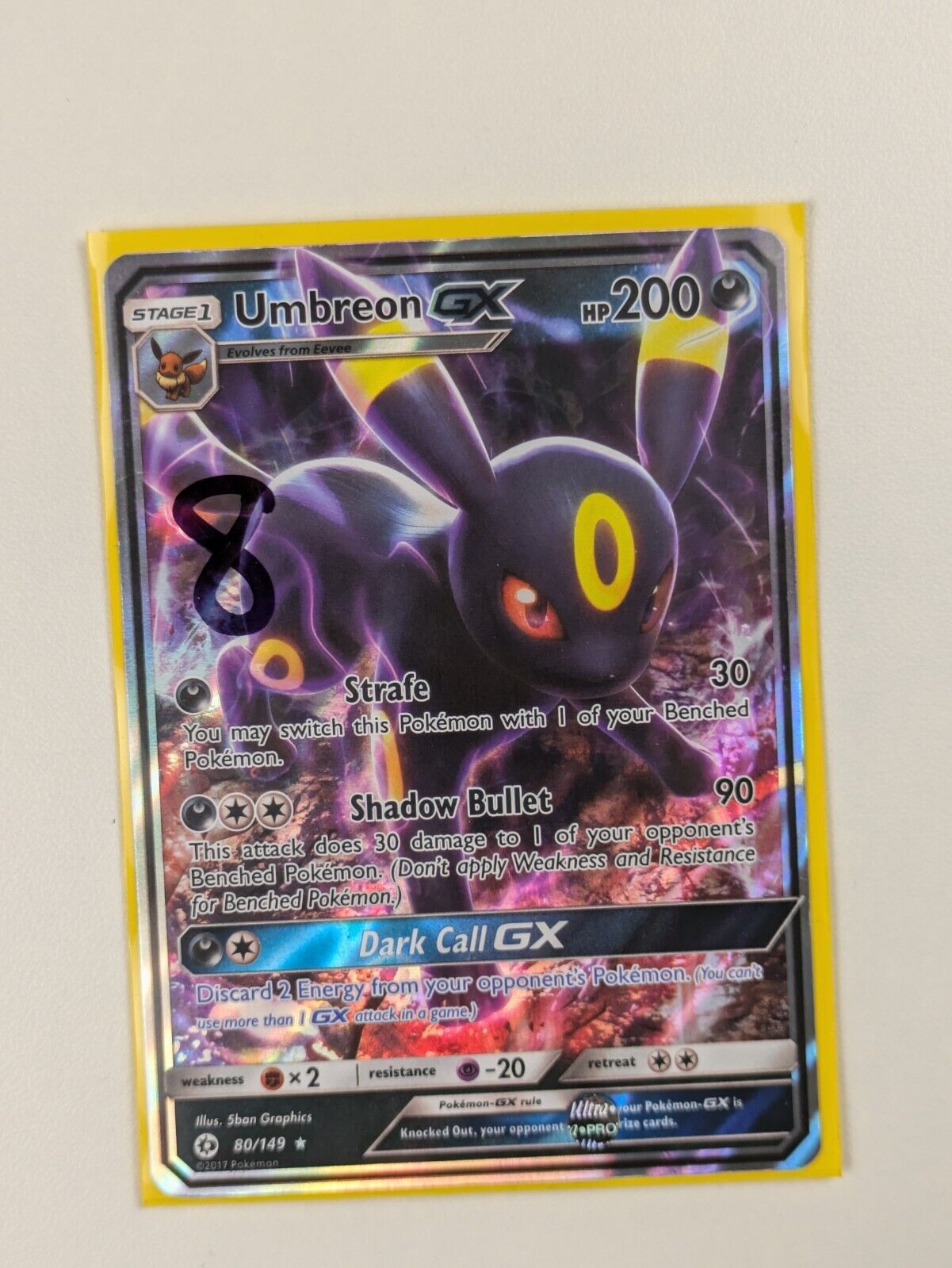 Umbreon GX - 80/149 - Ultra Rare Sun & Moon - Pokemon Card - NM