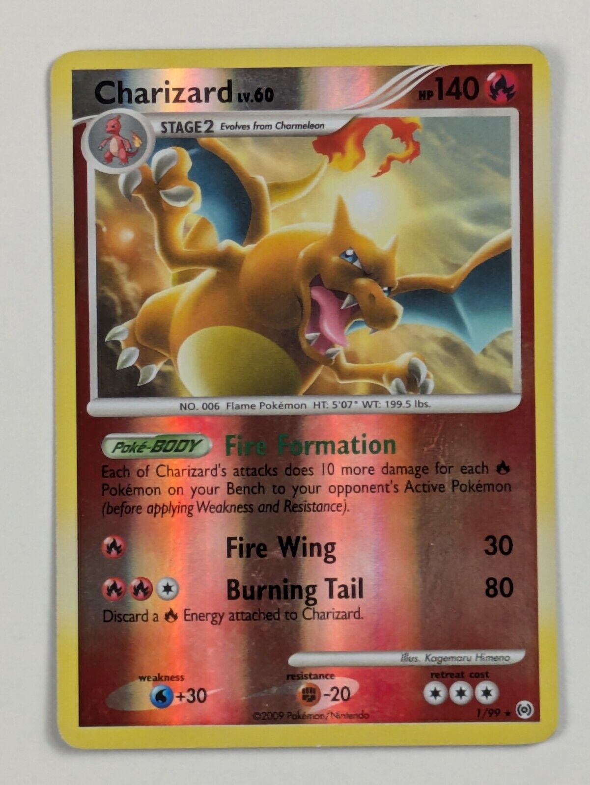 Charizard - 1/99 - Holo Rare Reverse Holo Arceus - Pokemon Card - MP