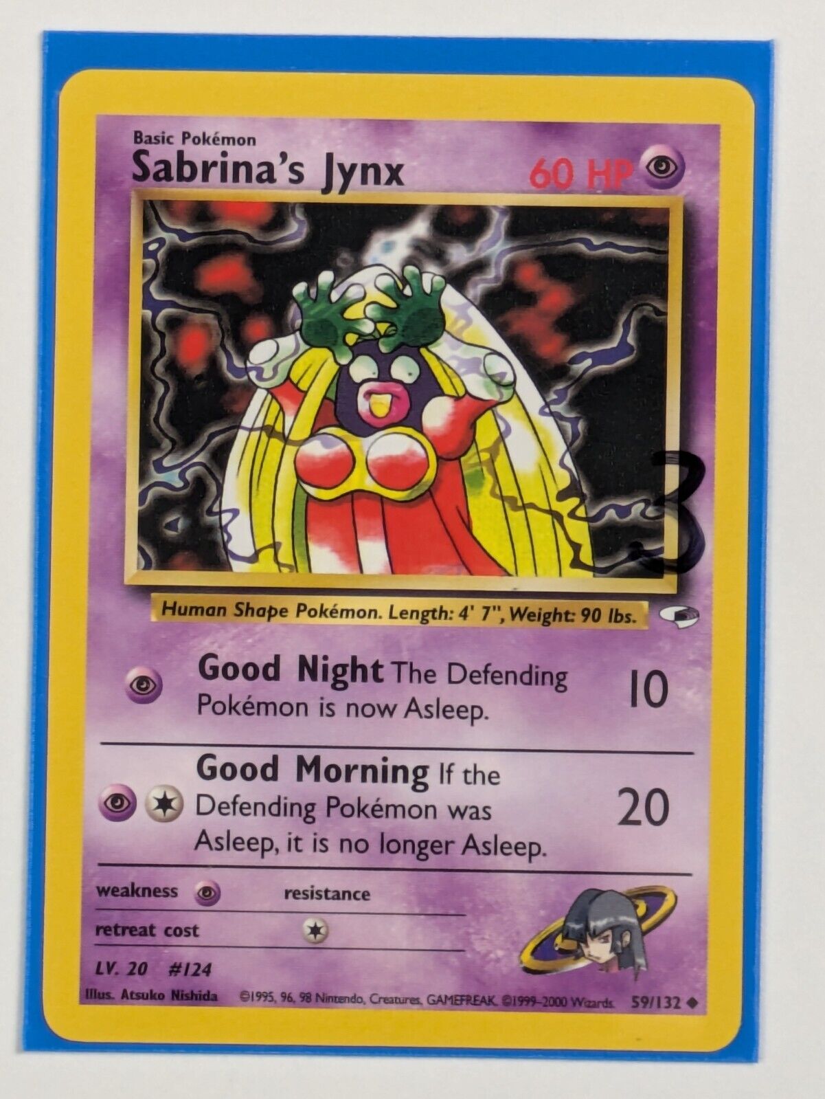 Sabrina's Jynx - 59/132 - Uncommon Unlimited Gym Heroes - Pokemon Card - NM