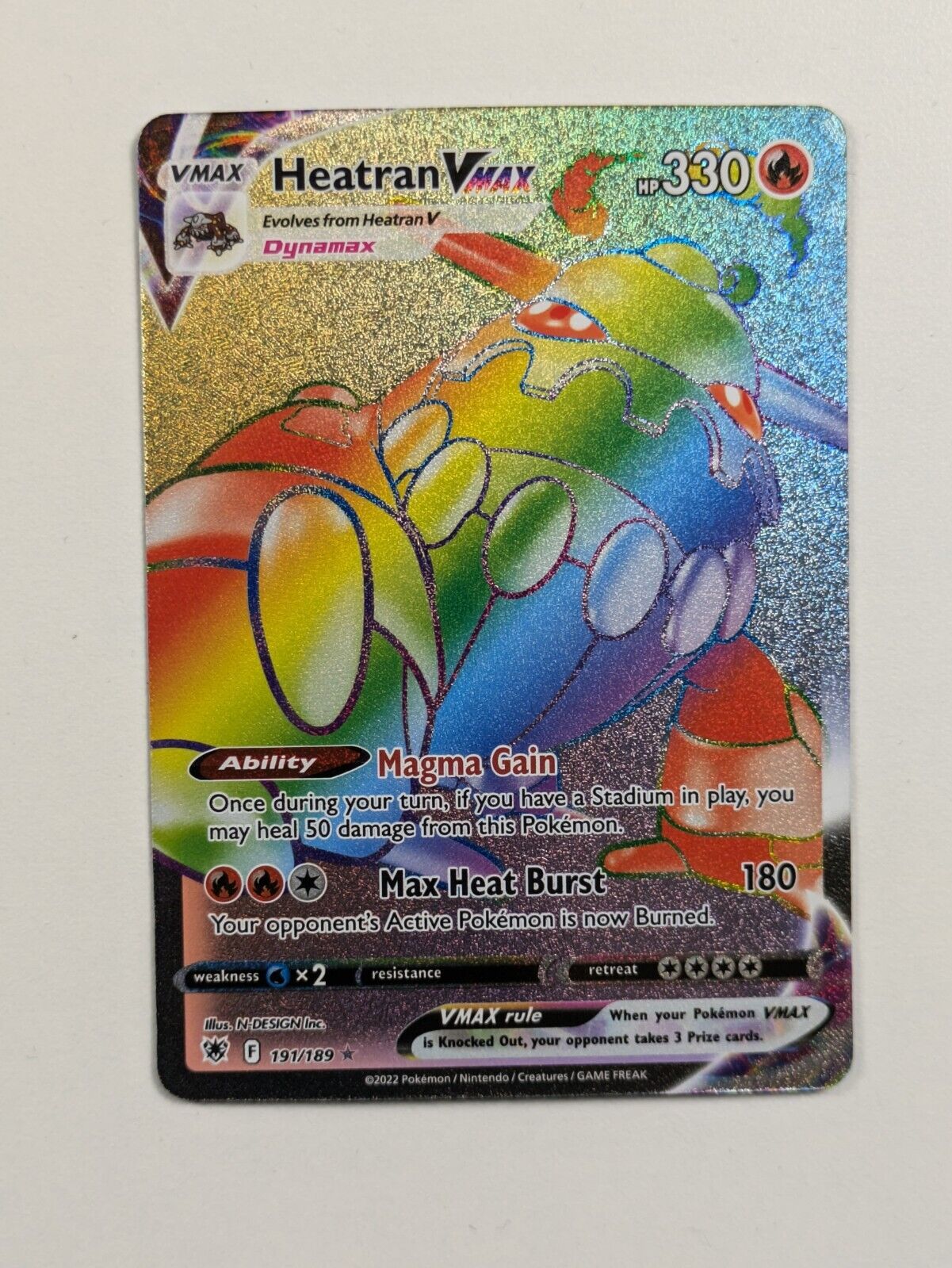 Heatran VMAX - 191/189 - Hyper Rare Astral Radiance - Pokemon Card - NM