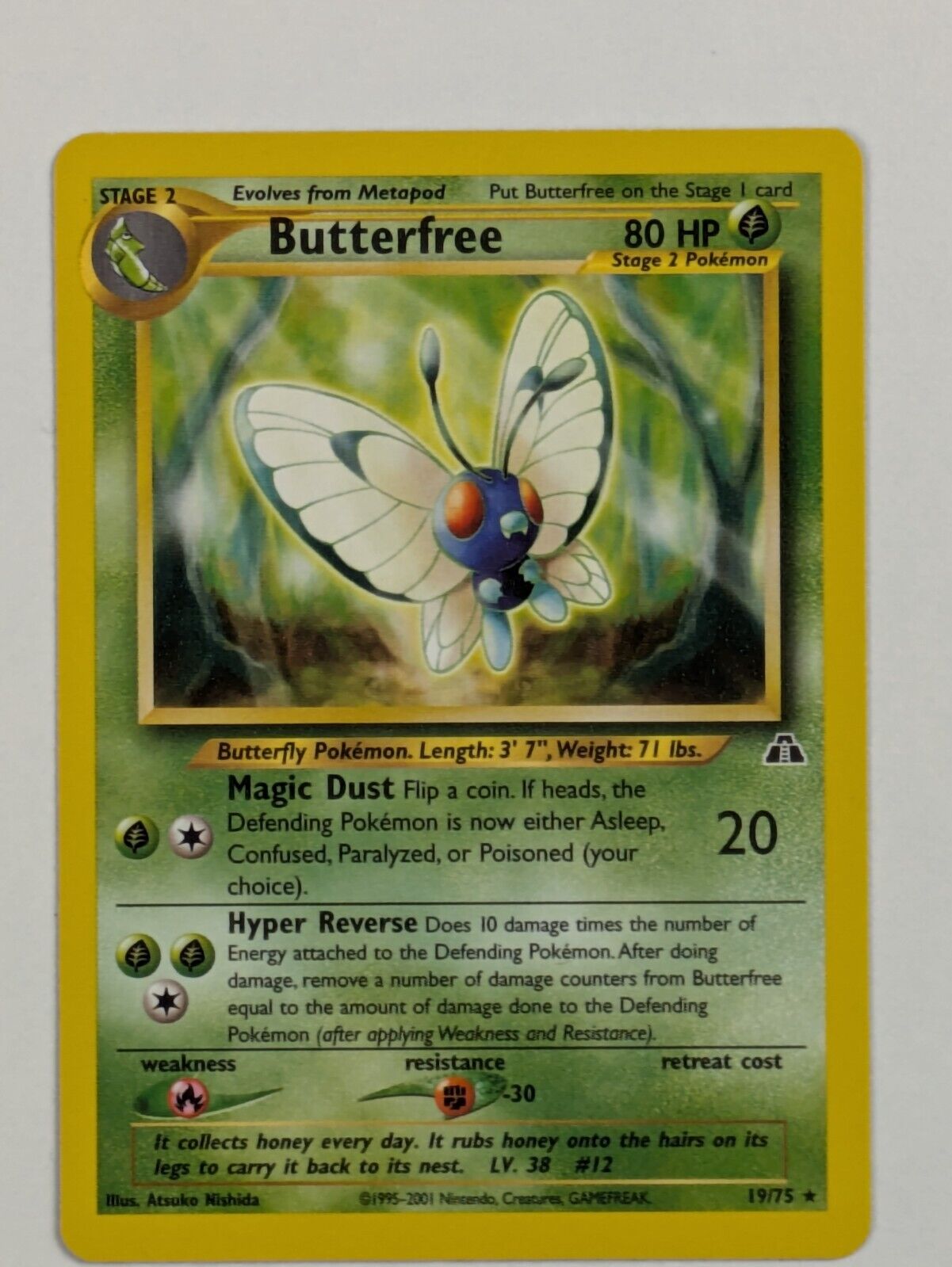 Butterfree - 19/75 - Rare Unlimited Neo Discovery - Pokemon Card - NM