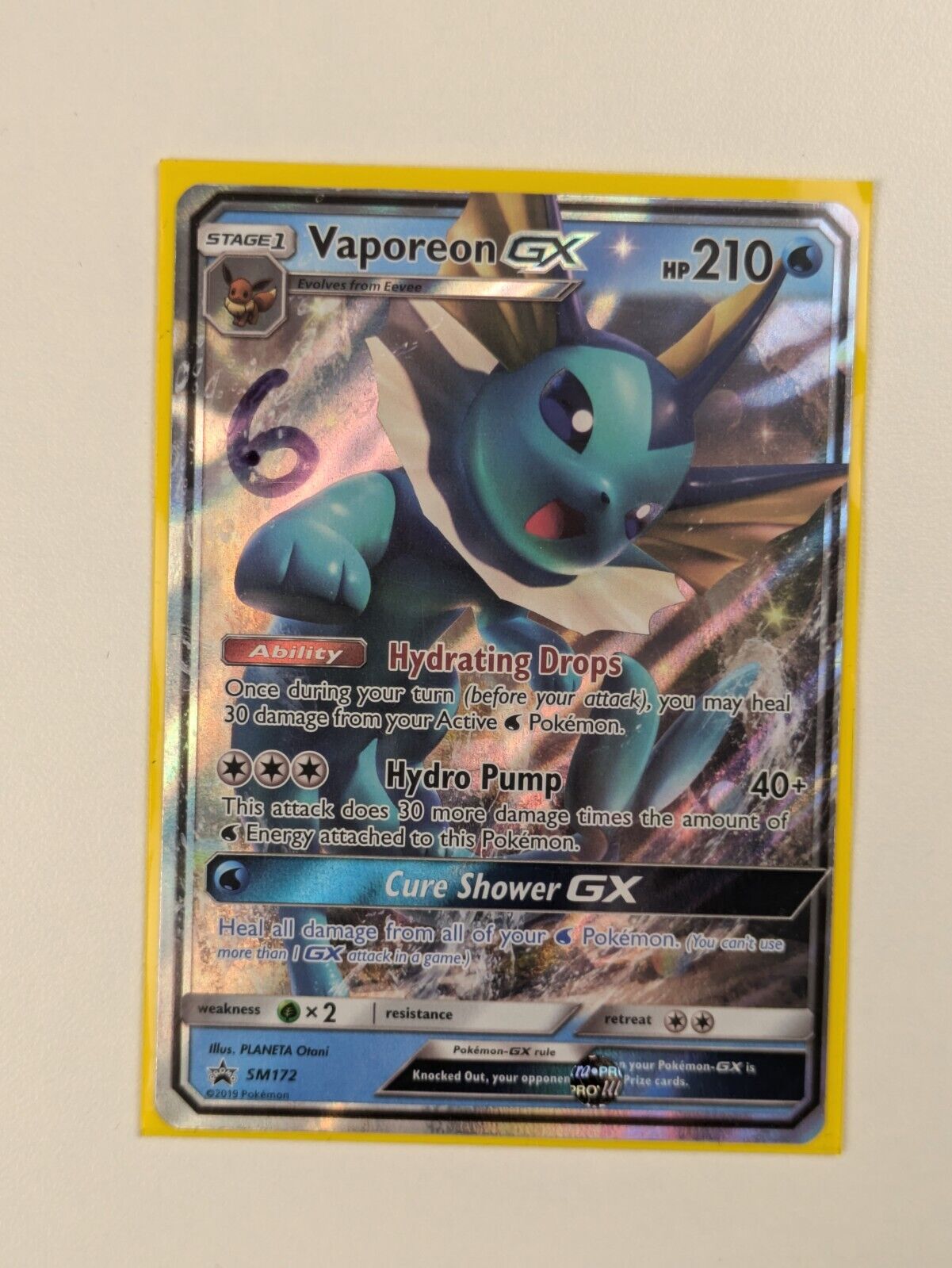 Vaporeon GX - SM172 - Promo Sun & Moon Promos - Pokemon Card - NM