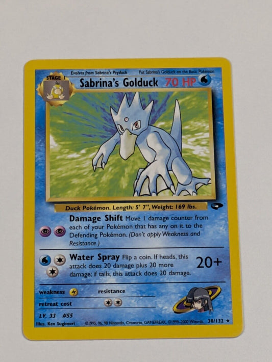 Sabrina's Golduck - 30/132 - Rare Unlimited Gym Challenge - Pokemon Card - NM