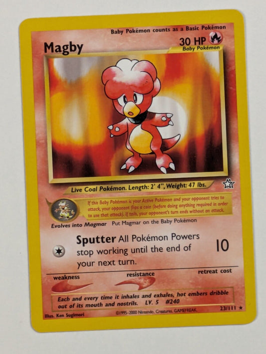 Magby - 23/111 - Rare Neo Genesis - Pokemon Card - NM