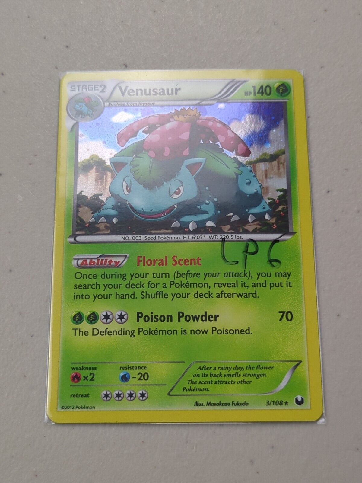 Venusaur - 3/108 - Ultra Rare Dark Explorers Set - Pokemon Card - LP