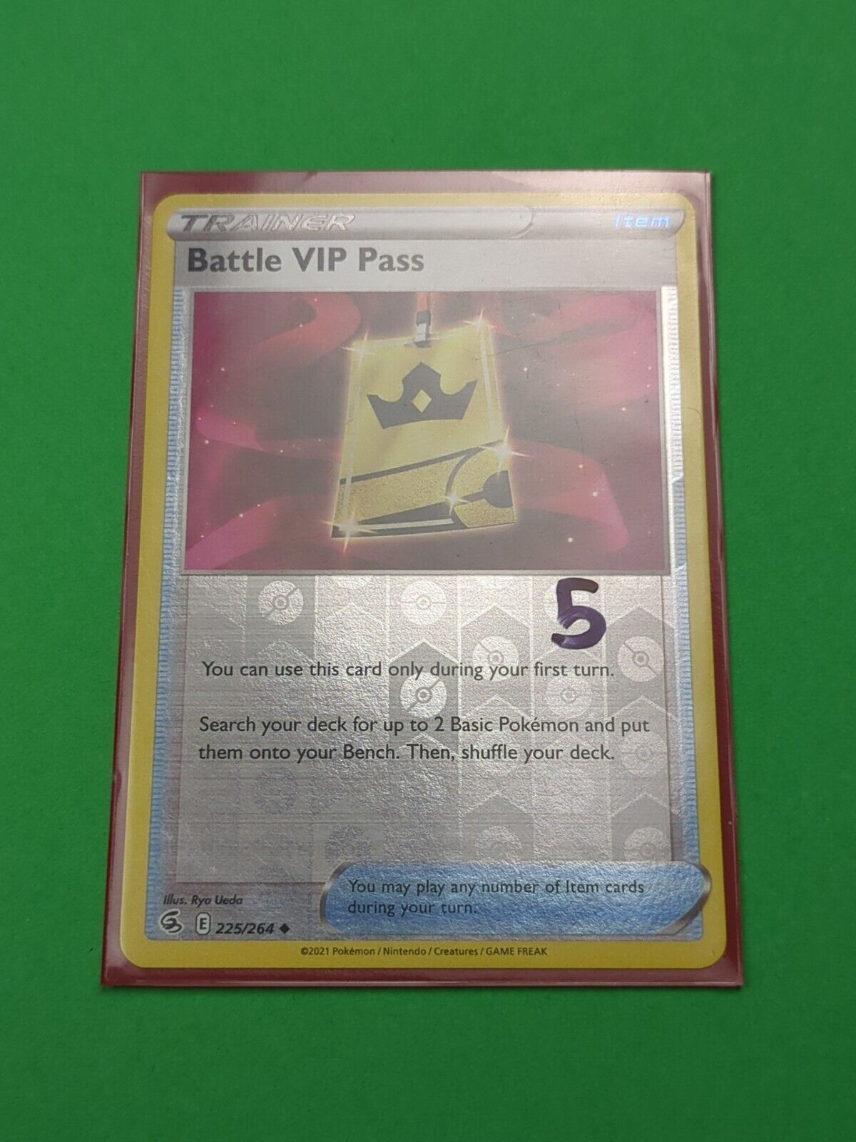 Battle VIP Pass - 225/264 - Uncommon Reverse Holo Fusion Strike - Pokemon - NM