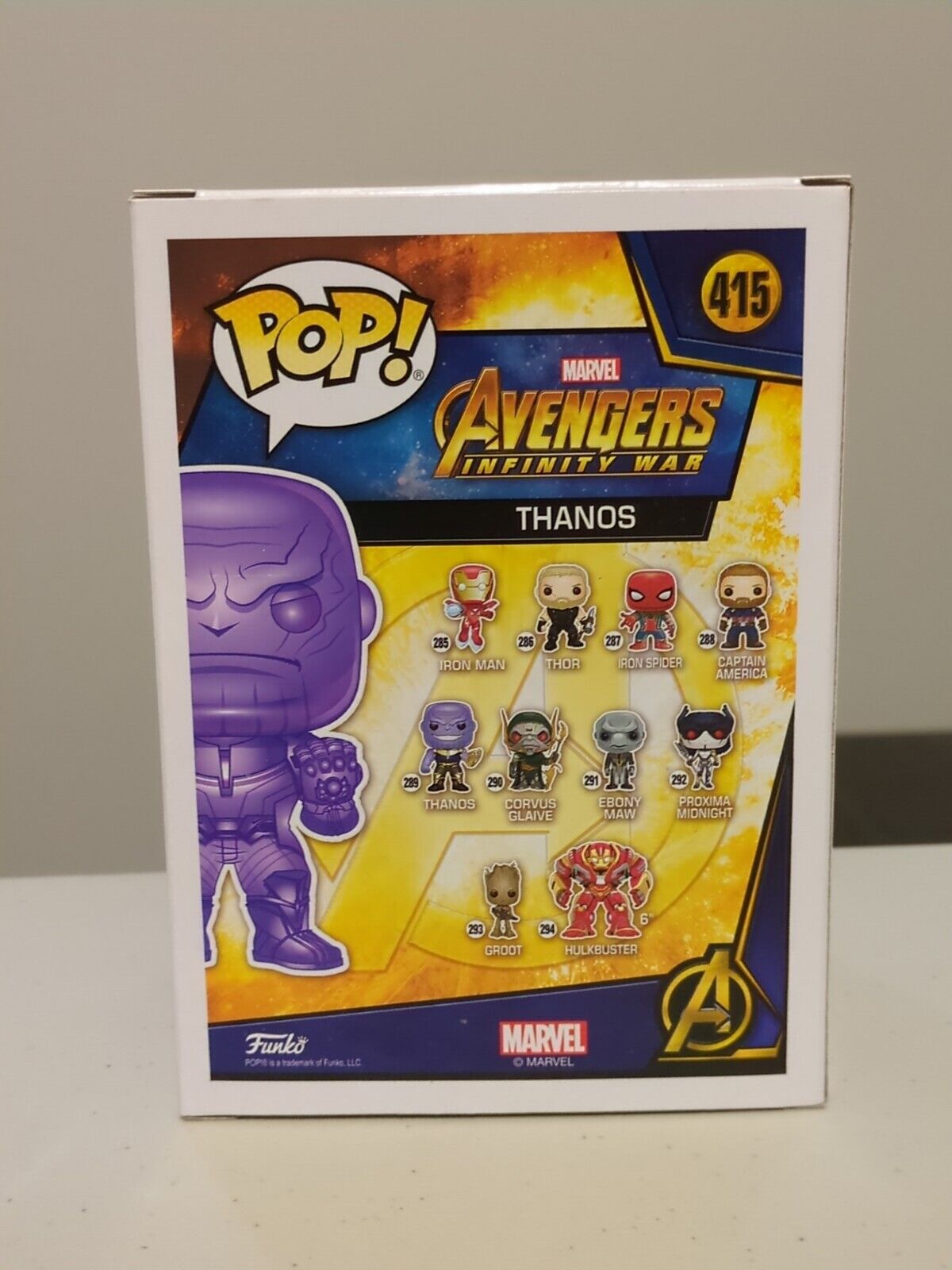 Funko Pop Marvel Avengers Thanos 415 Purple Metallic Walmart Exclusive Figure