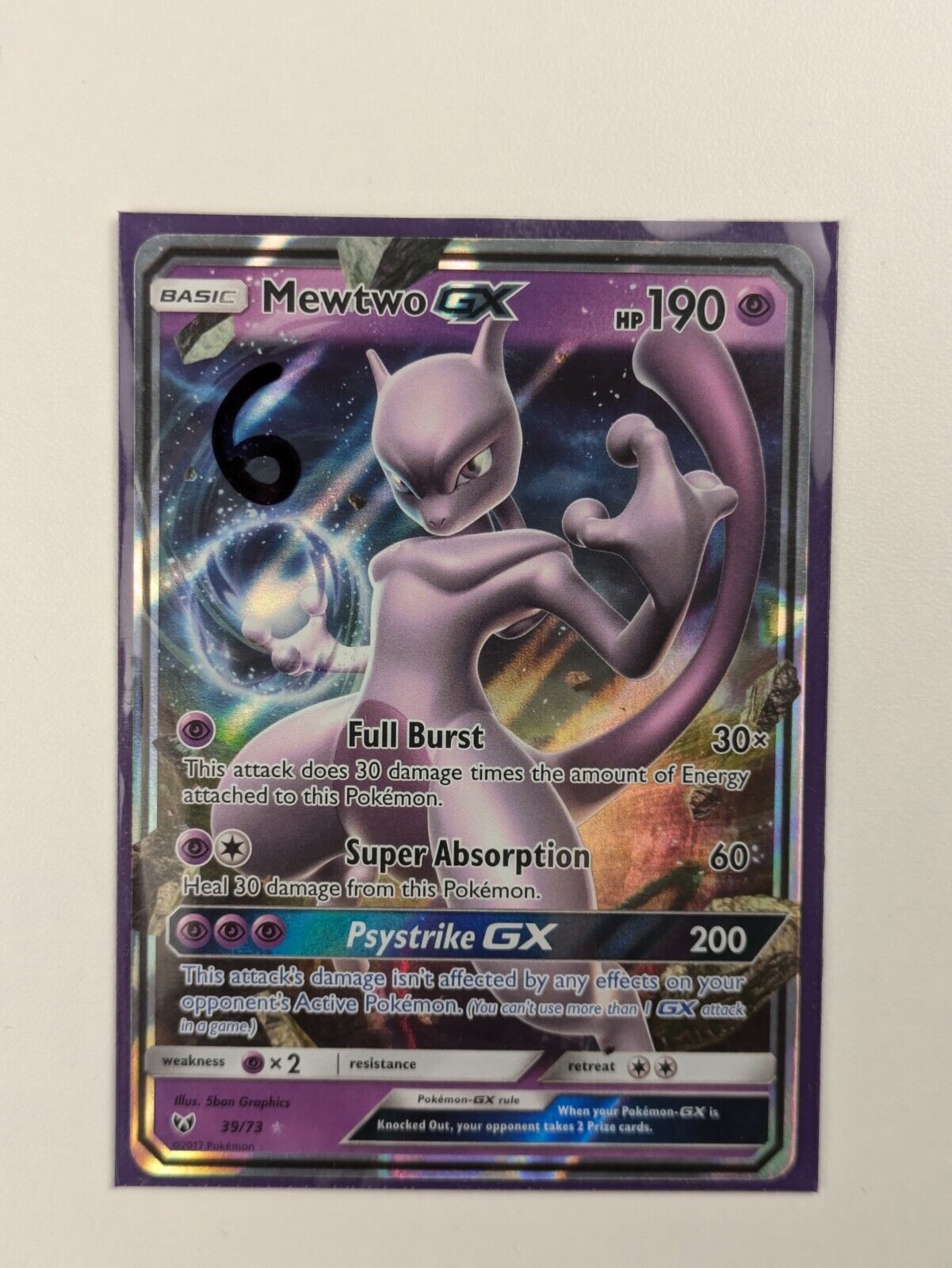 Mewtwo GX - 39/73 - Ultra Rare Shining Legends - Pokemon Card - NM