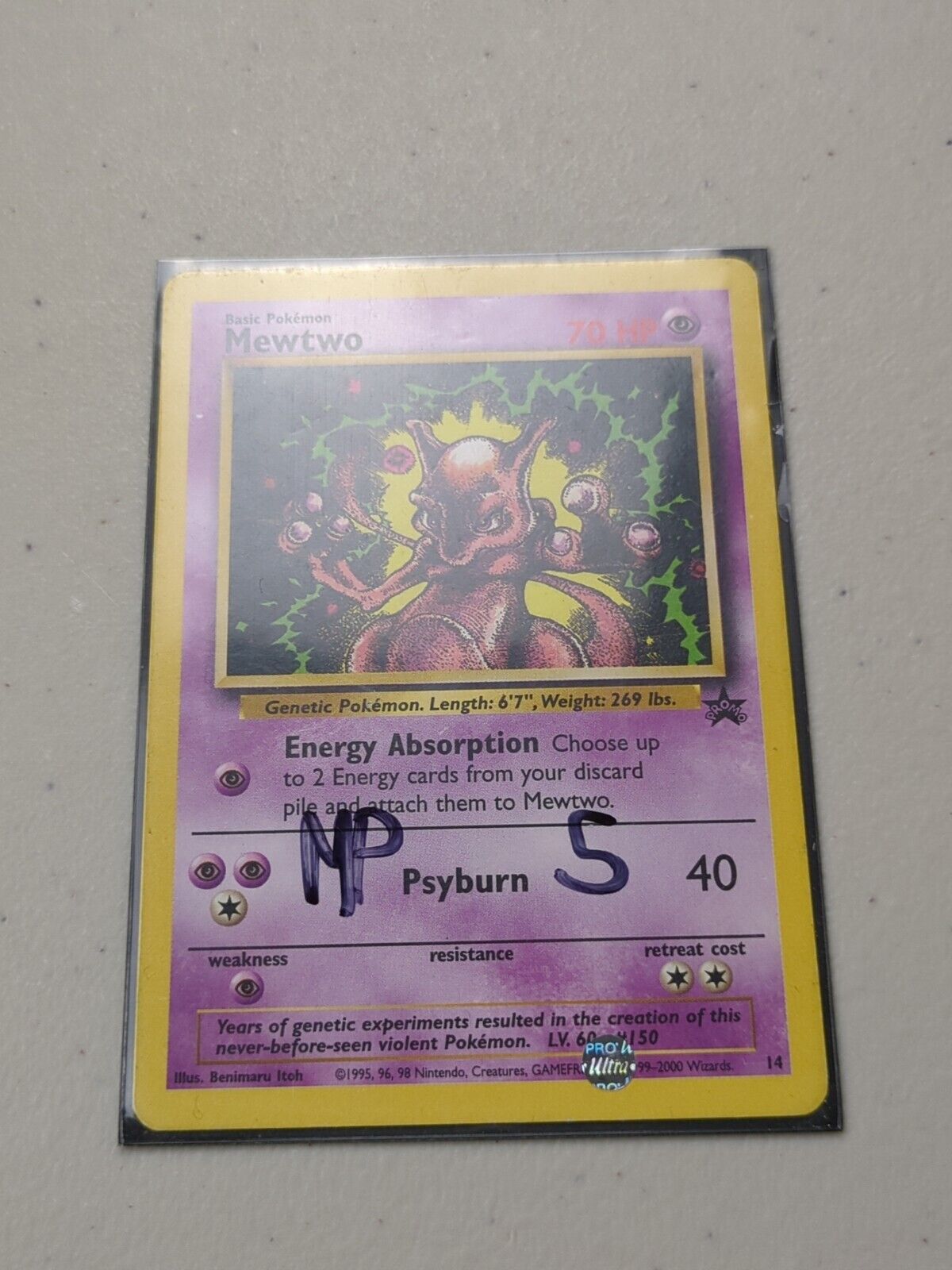 Mewtwo - 14 - Promo Wizard Black Star Promos Set - Pokemon Card - MP