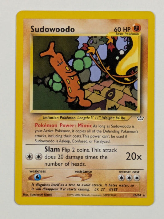 Sudowoodo - 26/64 - Rare Unlimited Neo Revelation - Pokemon Card - NM