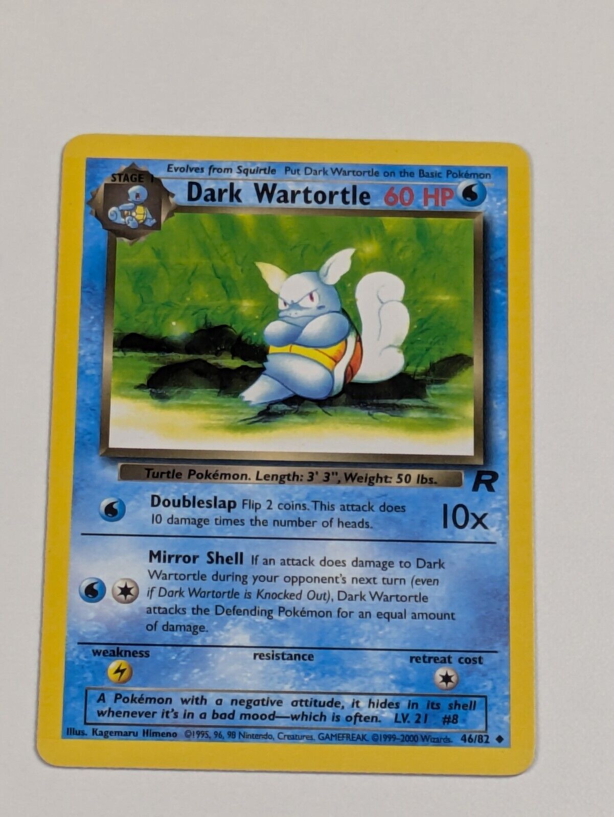 Dark Wartortle - 46/82 - Uncommon Unlimited Team Rocket - Pokemon Card - NM