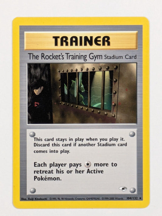 The Rocket's Training Gym - 104/132 - Rare Unlimited Gym Heroes - Pokemon - NM