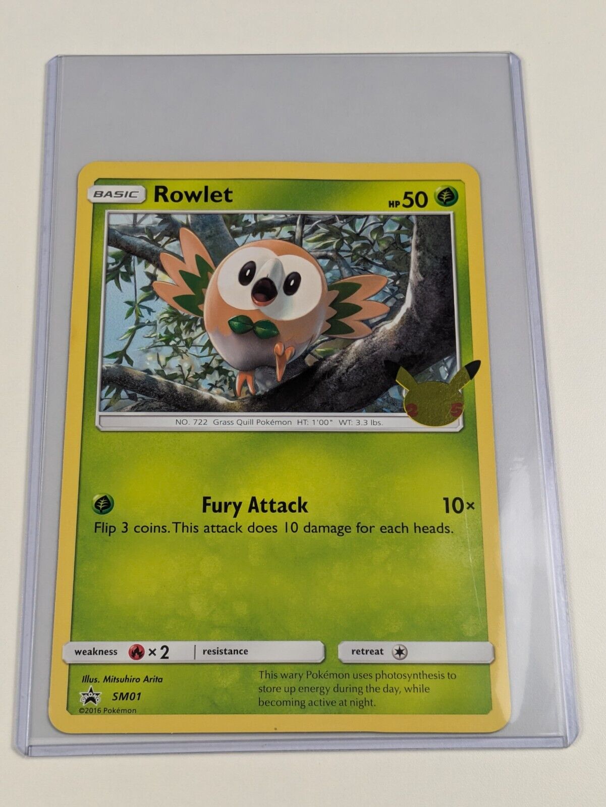 Rowlet - SM01 - 25th Anniversary Oversized Promo Sun & Moon - Jumbo Pokemon - NM