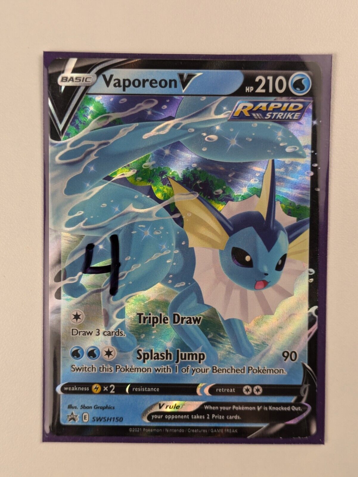 Vaporeon V - SWSH150 - Promo Sword & Shield Promos - Pokemon Card - NM