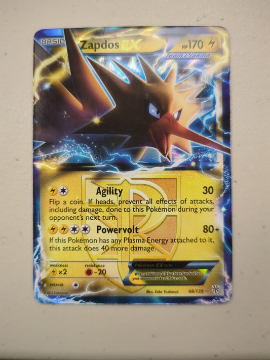 Zapdos EX - 48/135 - Ultra Rare Plasma Storm Set - Pokemon Card - NM