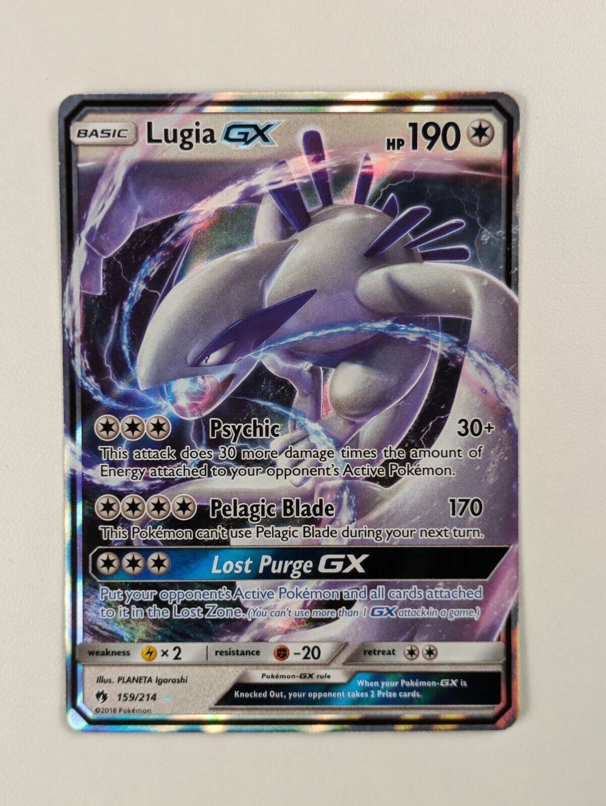 Lugia GX - 159/214 - Ultra Rare Lost Thunder - Pokemon Card - NM