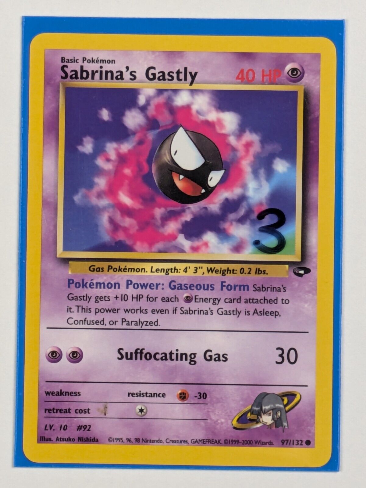 Sabrina's Gastly - 97/132 - Common Unlimited Gym Challenge - Pokemon Card - NM