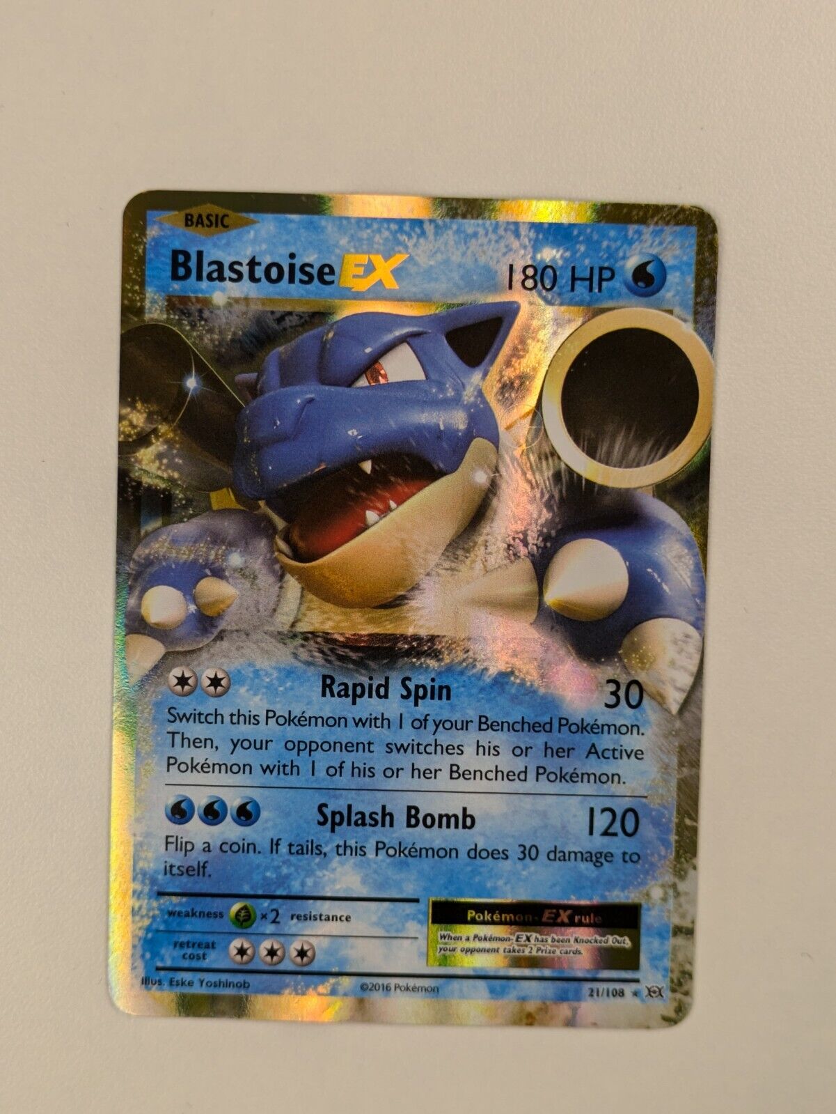 Blastoise EX - 21/108 - Ultra Rare Evolutions - Pokemon Card - NM