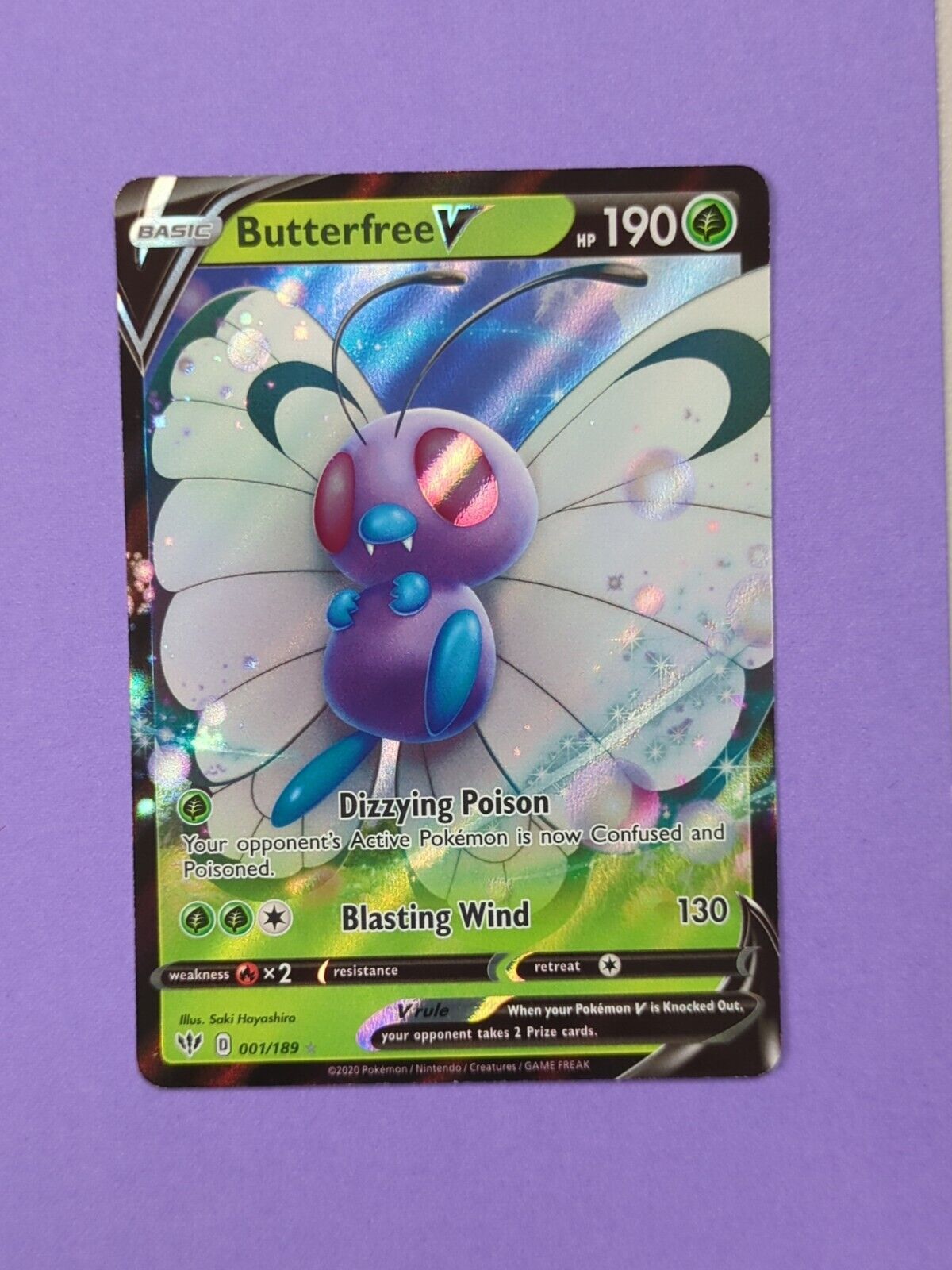 Butterfree V - 001/189 - Ultra Rare Darkness Ablaze - Pokemon - NM