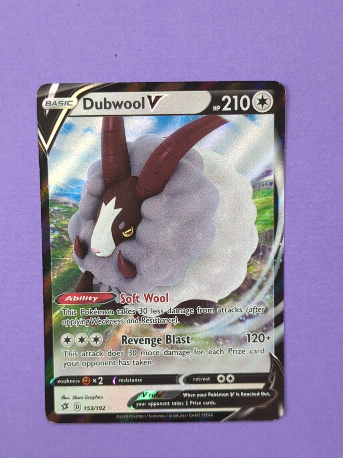 Dubwool V - 153/192 - Ultra Rare Rebel Clash - Pokemon - NM