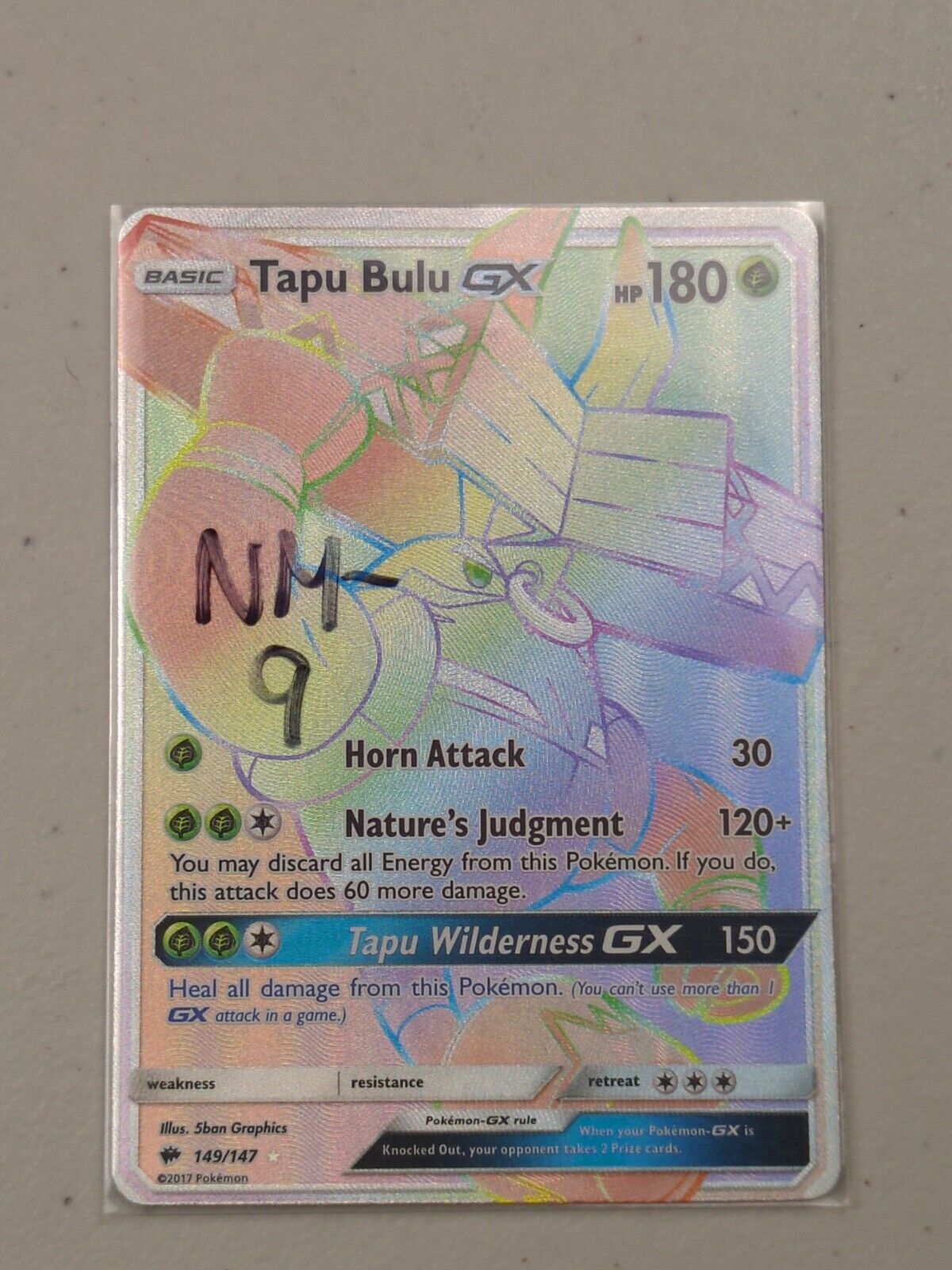 Tapu Bulu GX - 149/147 - Secret Rare Burning Shadows - Pokemon Card - NM