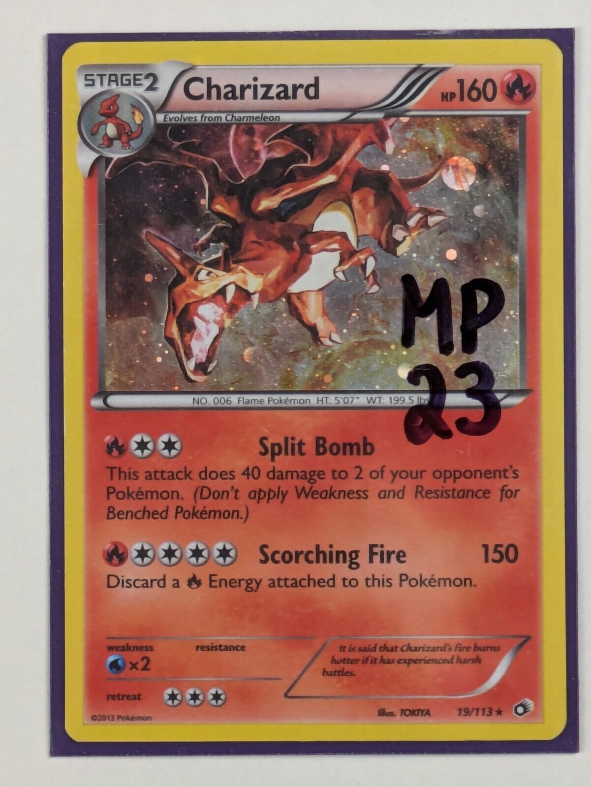 Charizard - 19/113 - Holo Rare Legendary Treasures - Pokemon Card - MP