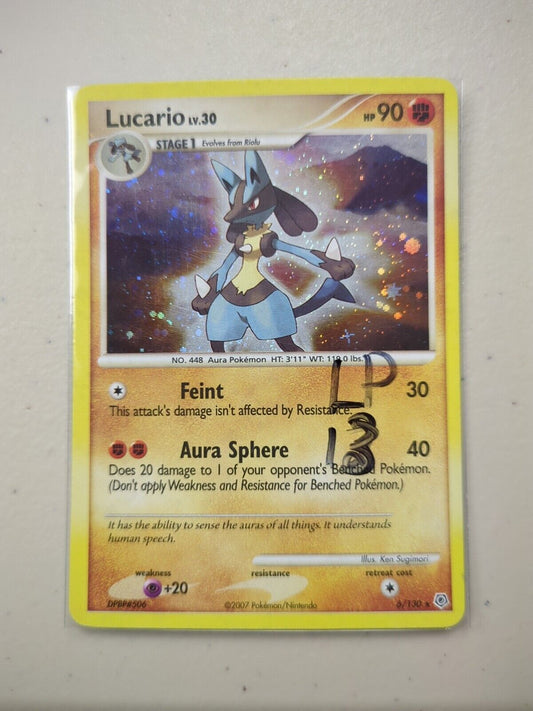 Lucario - 6/130 - Ultra Rare Diamond & Pearl Set - Pokemon Card - LP