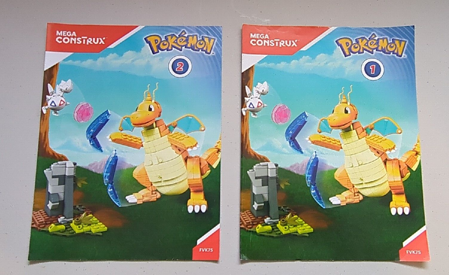 Mega Construx Pokemon Dragonite vs Togetic Challenge Set FVK75 Complete