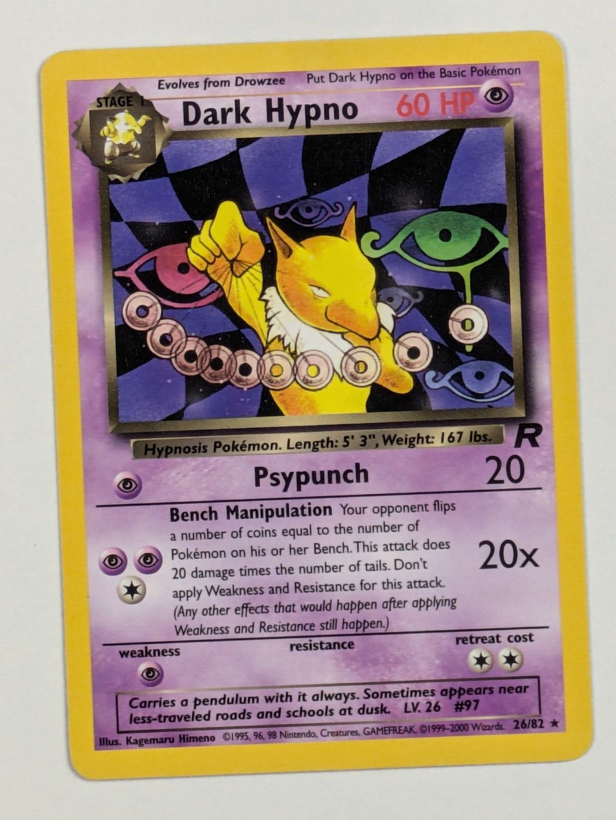 Dark Hypno - 26/82 - Rare Unlimited Team Rocket - Pokemon Card - NM