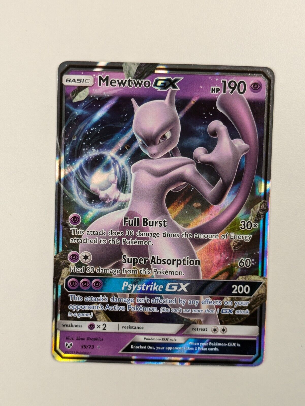 Mewtwo GX - 39/73 - Ultra Rare Shining Legends - Pokemon Card - NM