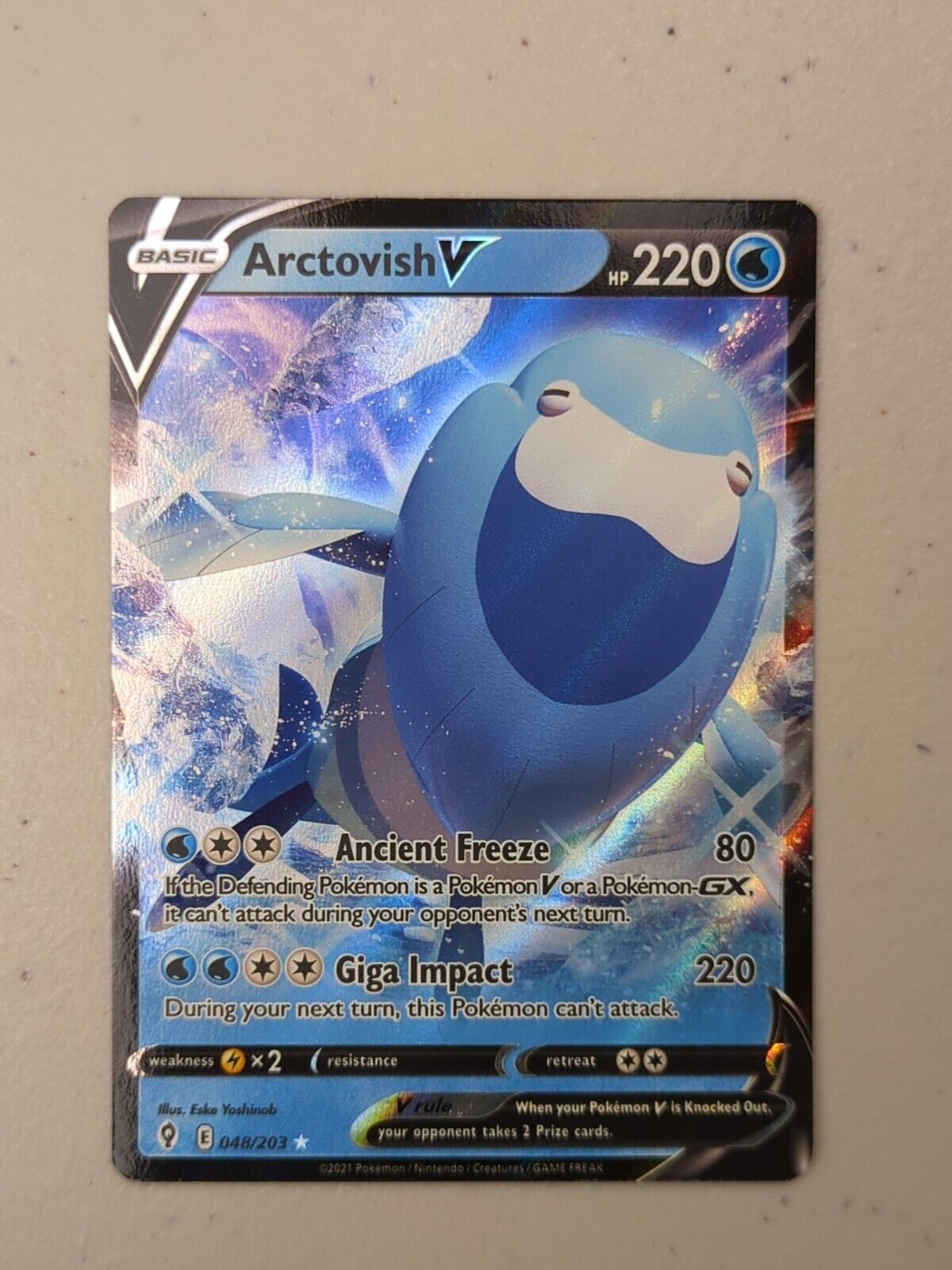 Arctovish V - 048/203 - Ultra Rare Evolving Skies - Pokemon Card - NM