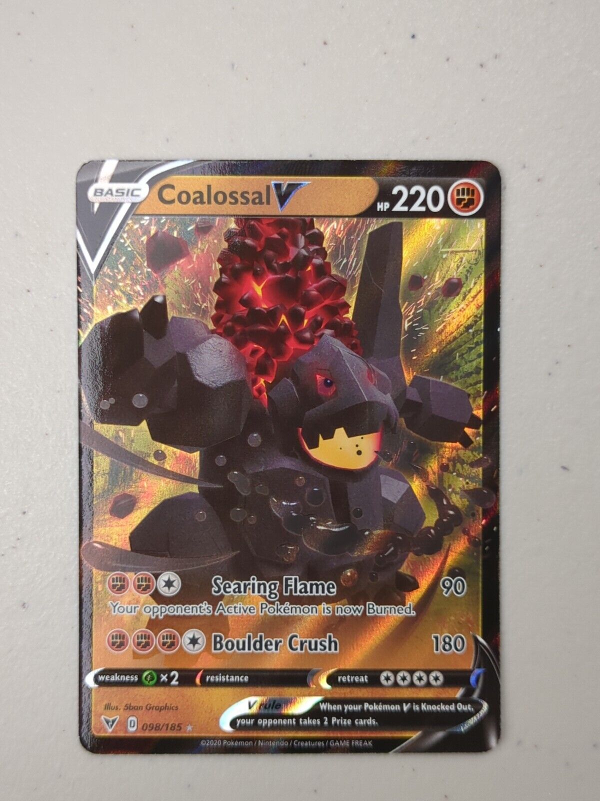 Coalossal V - 098/185 - Ultra Rare Vivid Voltage - Pokemon Card - NM