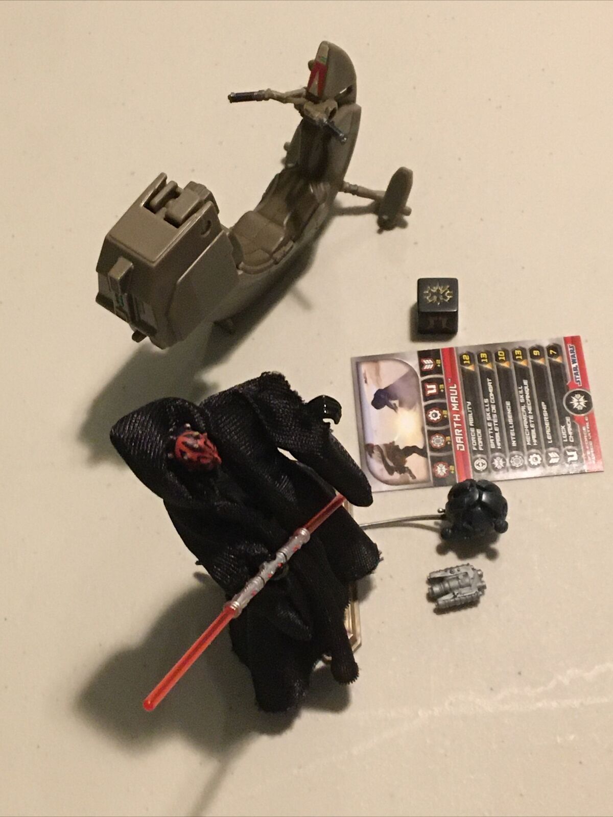 Star Wars Sith Speeder Vehicle with Darth Maul Action Figure 4 Inches - COMPLETE