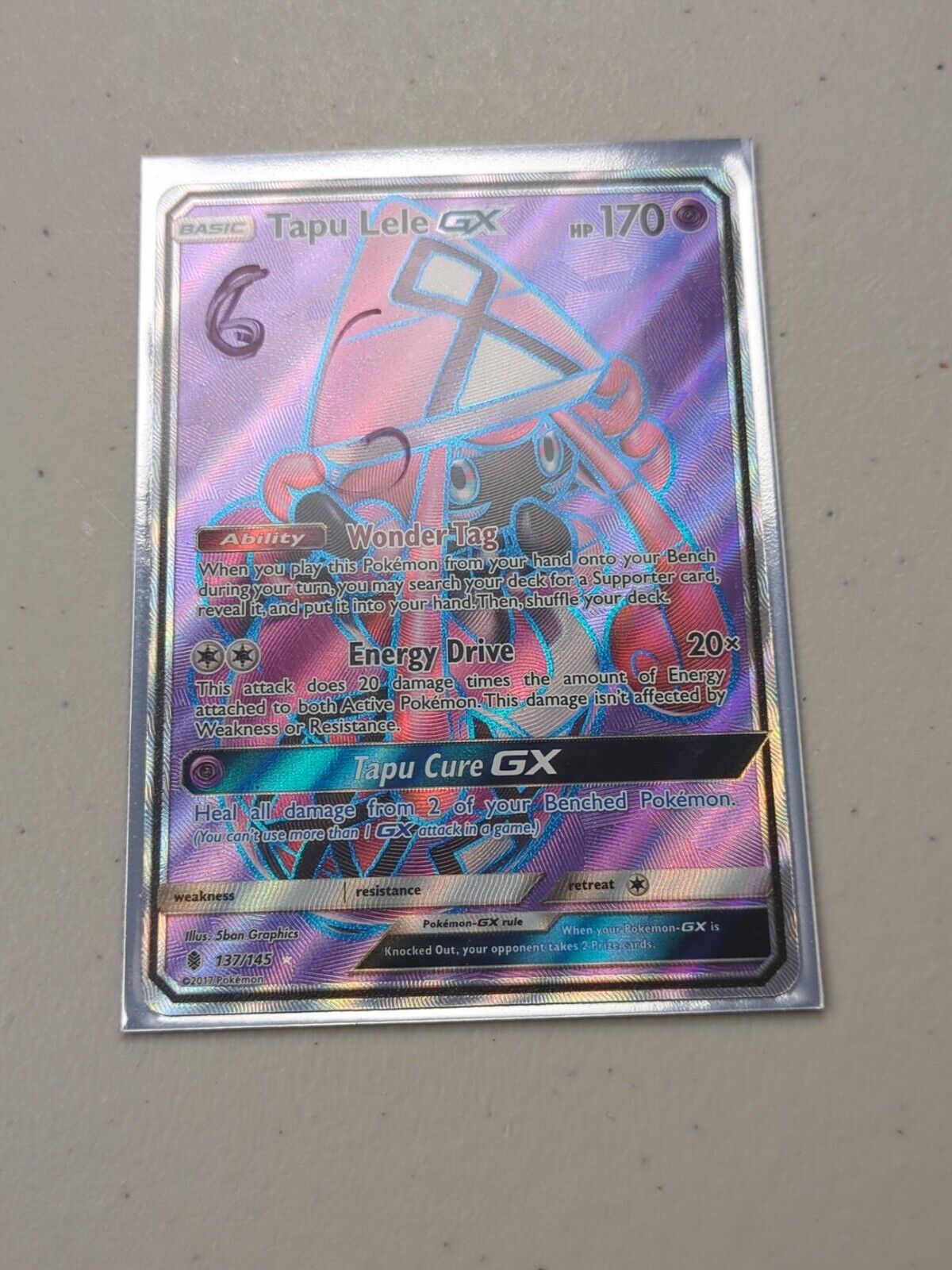 Tapu Lele GX - 137/145 - Ultra Rare Guardians Rising Set - Pokemon Card - NM