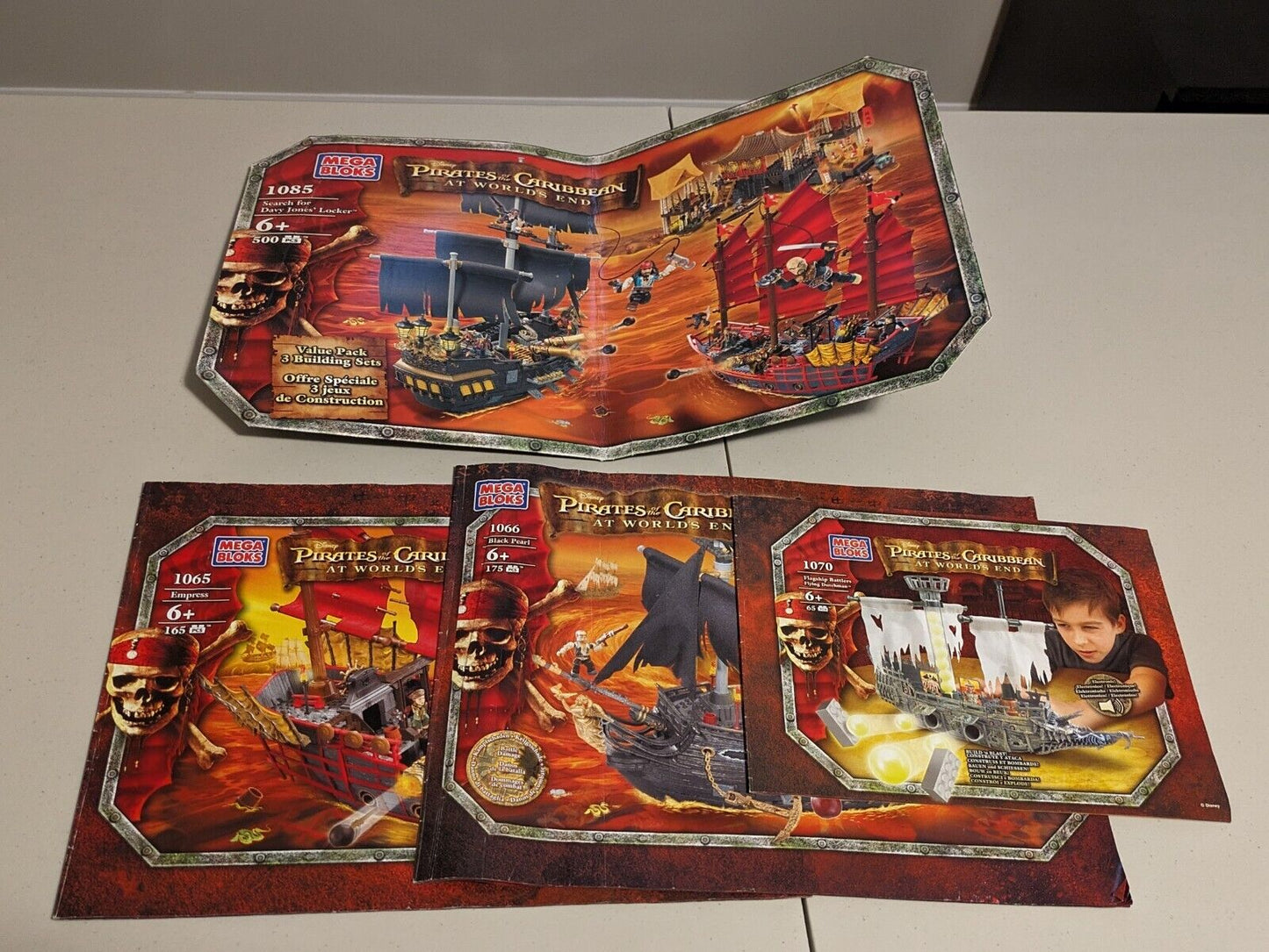 Mega Bloks Pirates of the Caribbean Sets: Sao Feng 1065, Black Pearl 1066, 1070