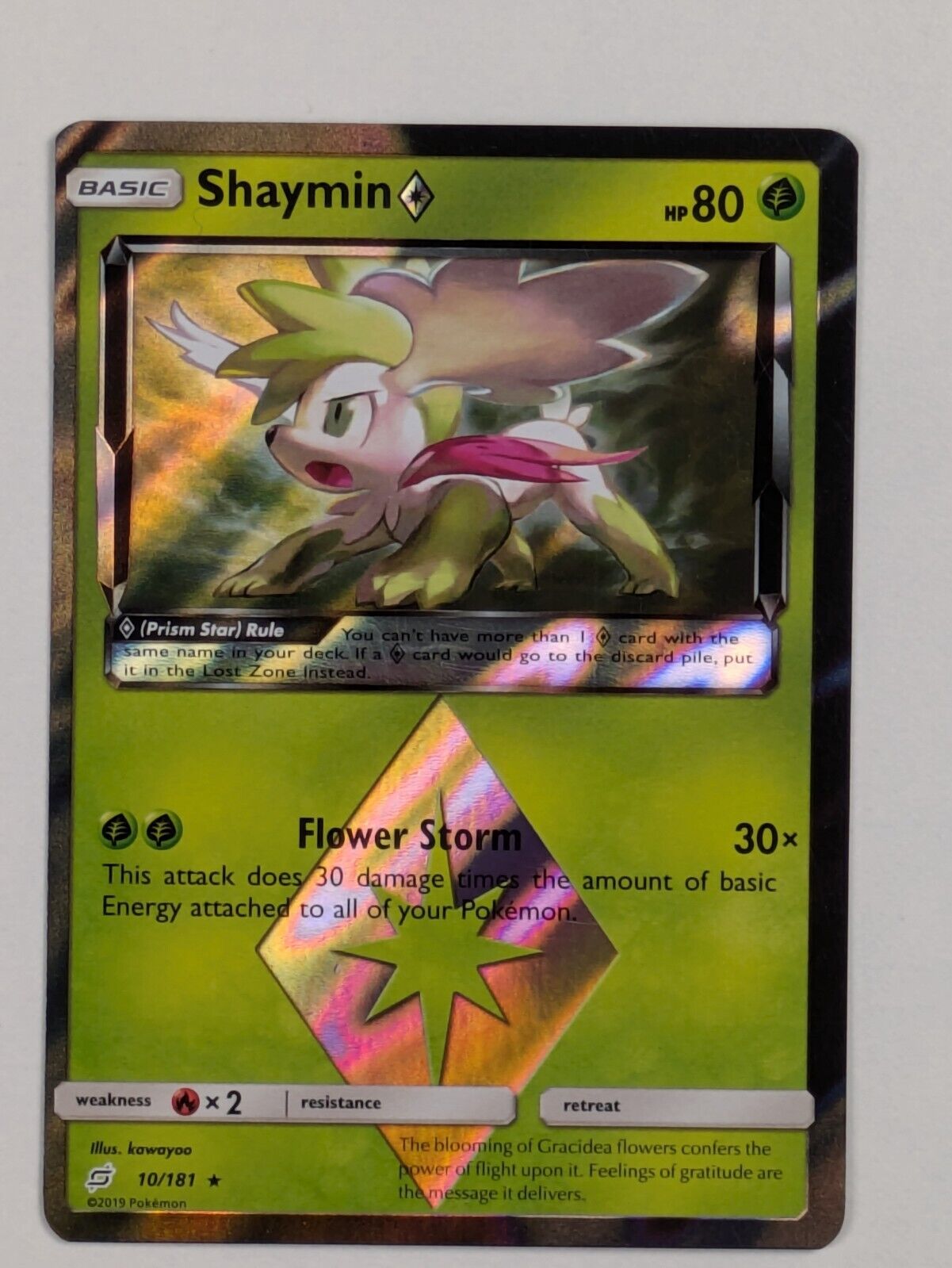 Shaymin Prism Star - 10/181 - Holo Rare Sun & Moon: Team Up - Pokemon - NM