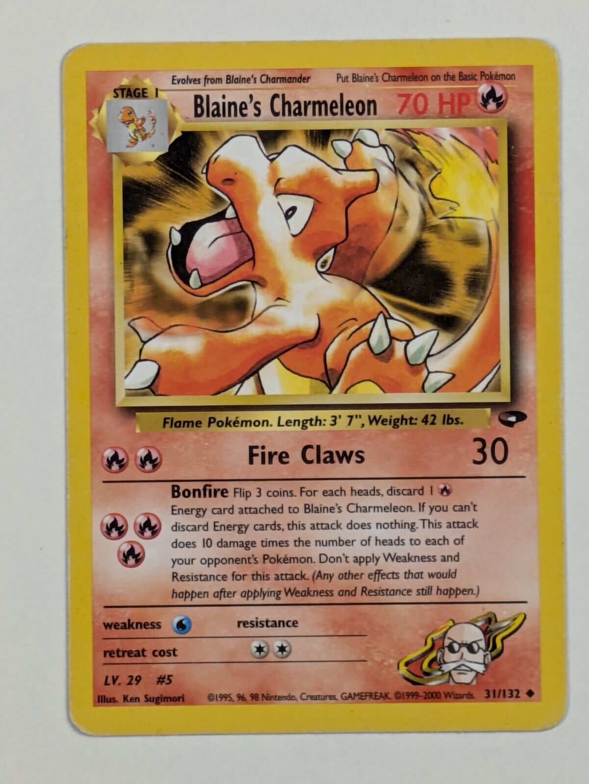 Blaine's Charmeleon - 31/132 - Uncommon Unlimited Gym Challenge - Pokemon - MP